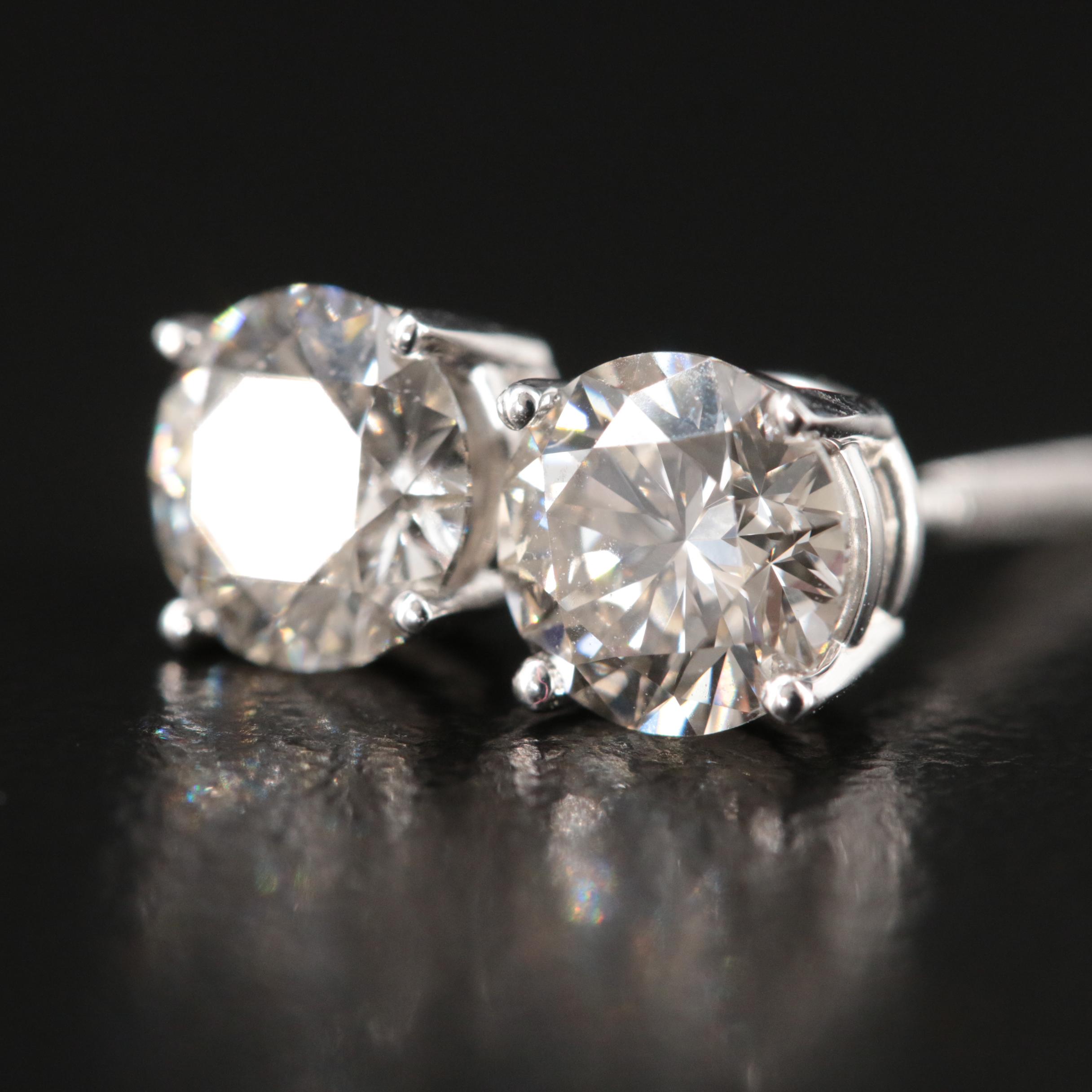 Platinum 1.31 CTW Lab Grown Diamond Stud Earrings
