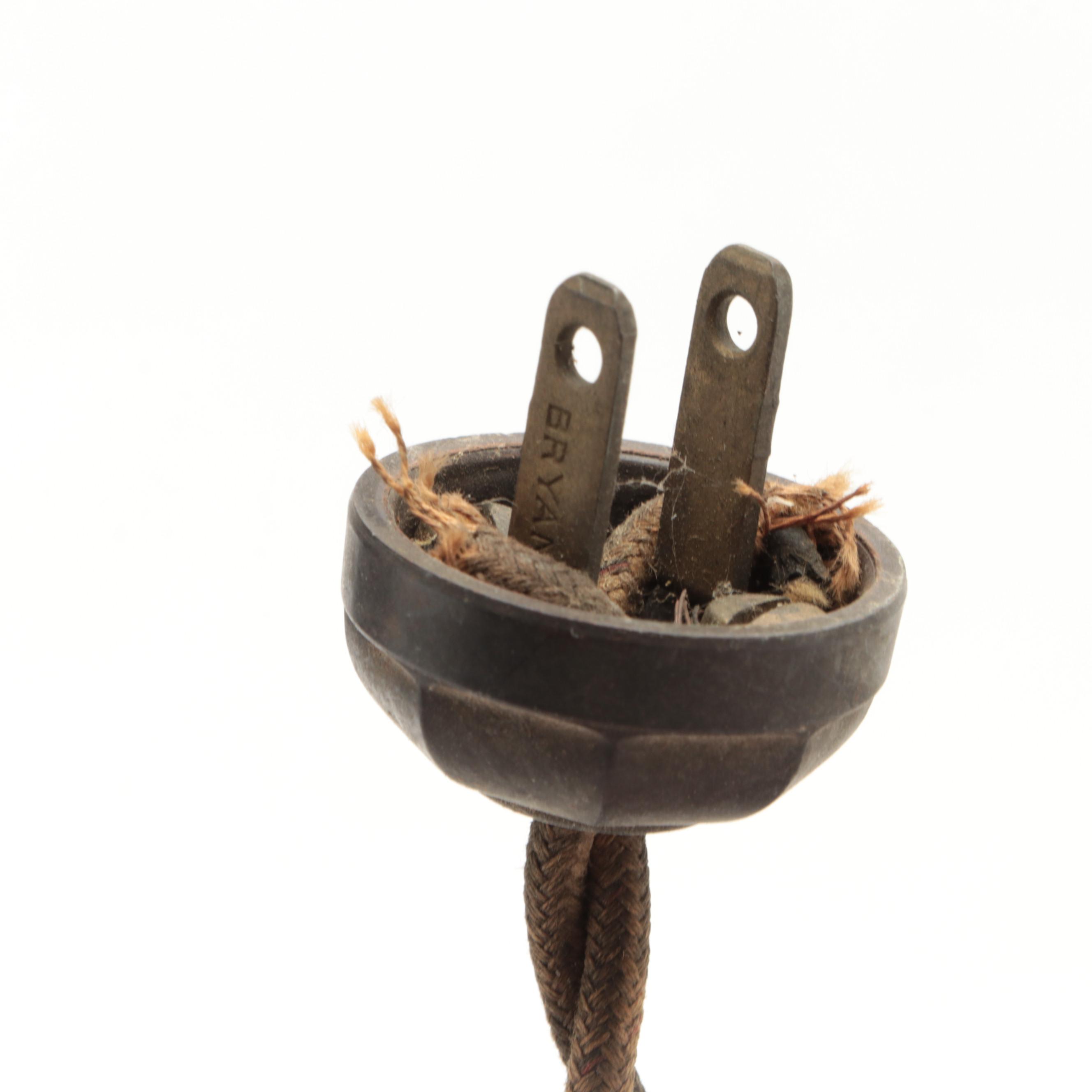 Jeweled Inset Pierced Metal Pendant Light, Early to Mid-20th C