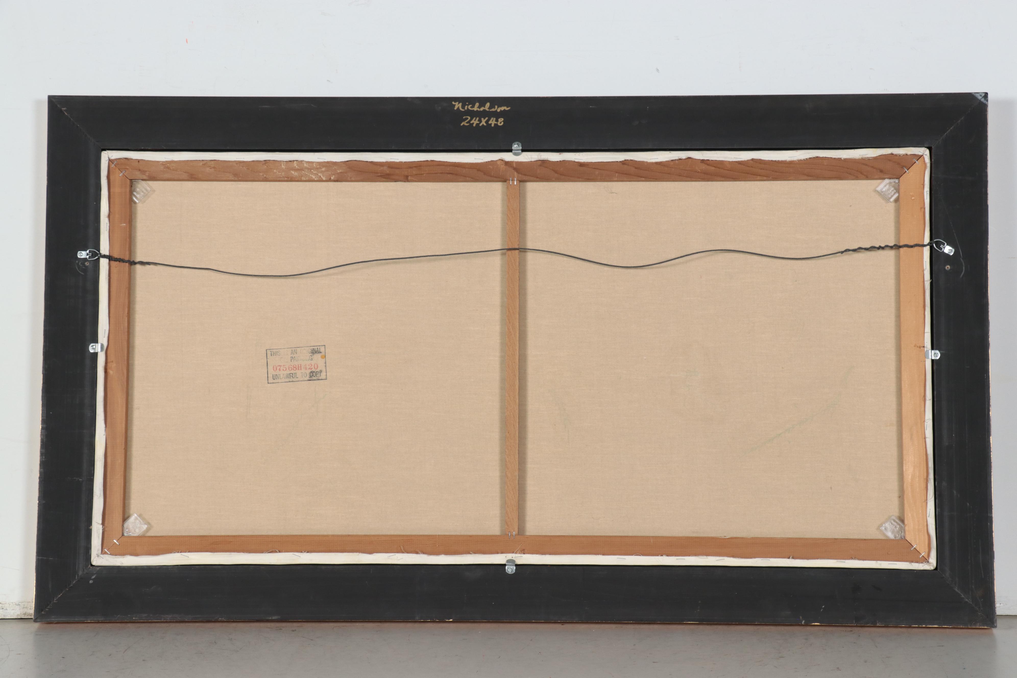 Jensen Large-Scale Seascape Oil Painting of Crashing Waves at Sunset