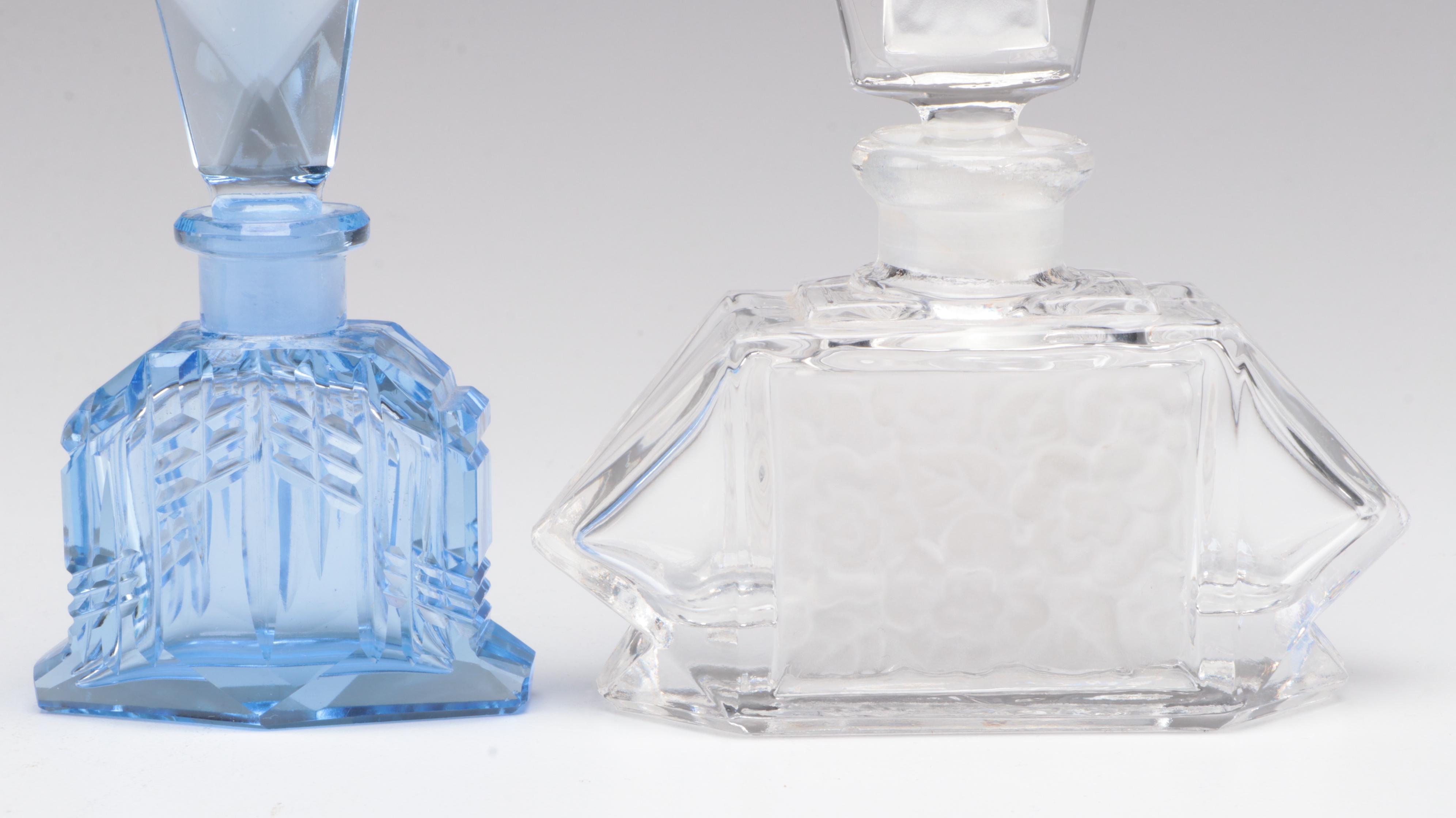 Venetian Latticino, Controlled Bubble and Other Cut Glass Perfume Bottles