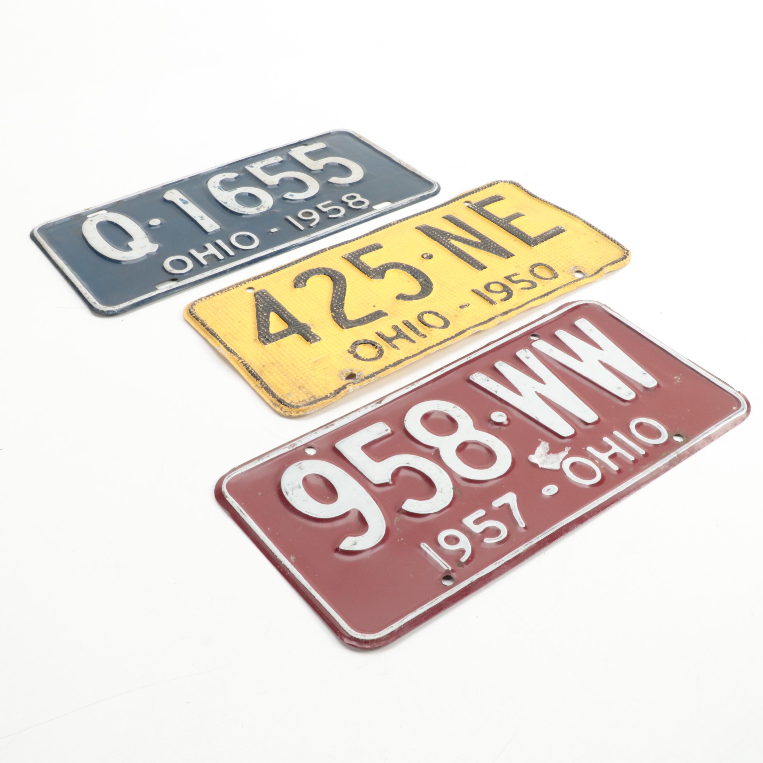 Ohio Car License Plates, 1950s