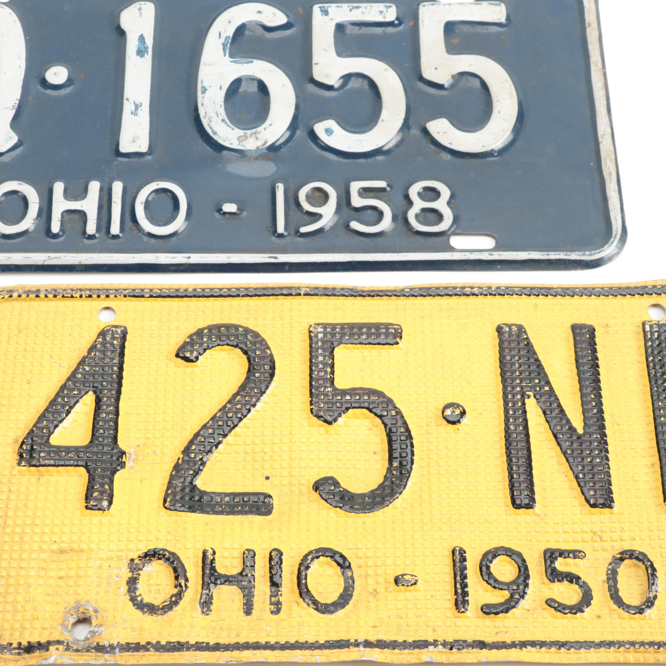 Ohio Car License Plates, 1950s