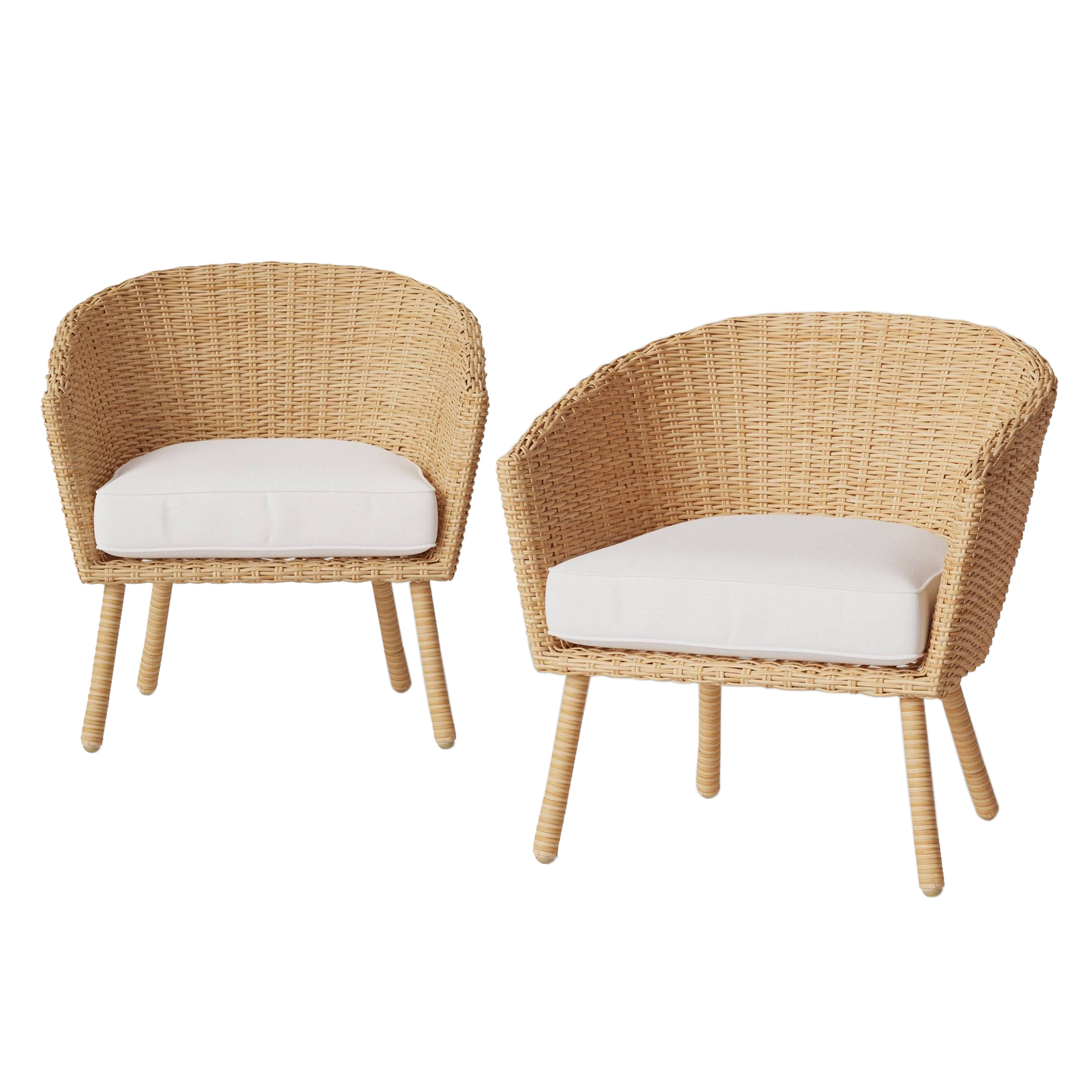 Two Threshold Eliot Closed Weave Wicker Patio Club Chairs