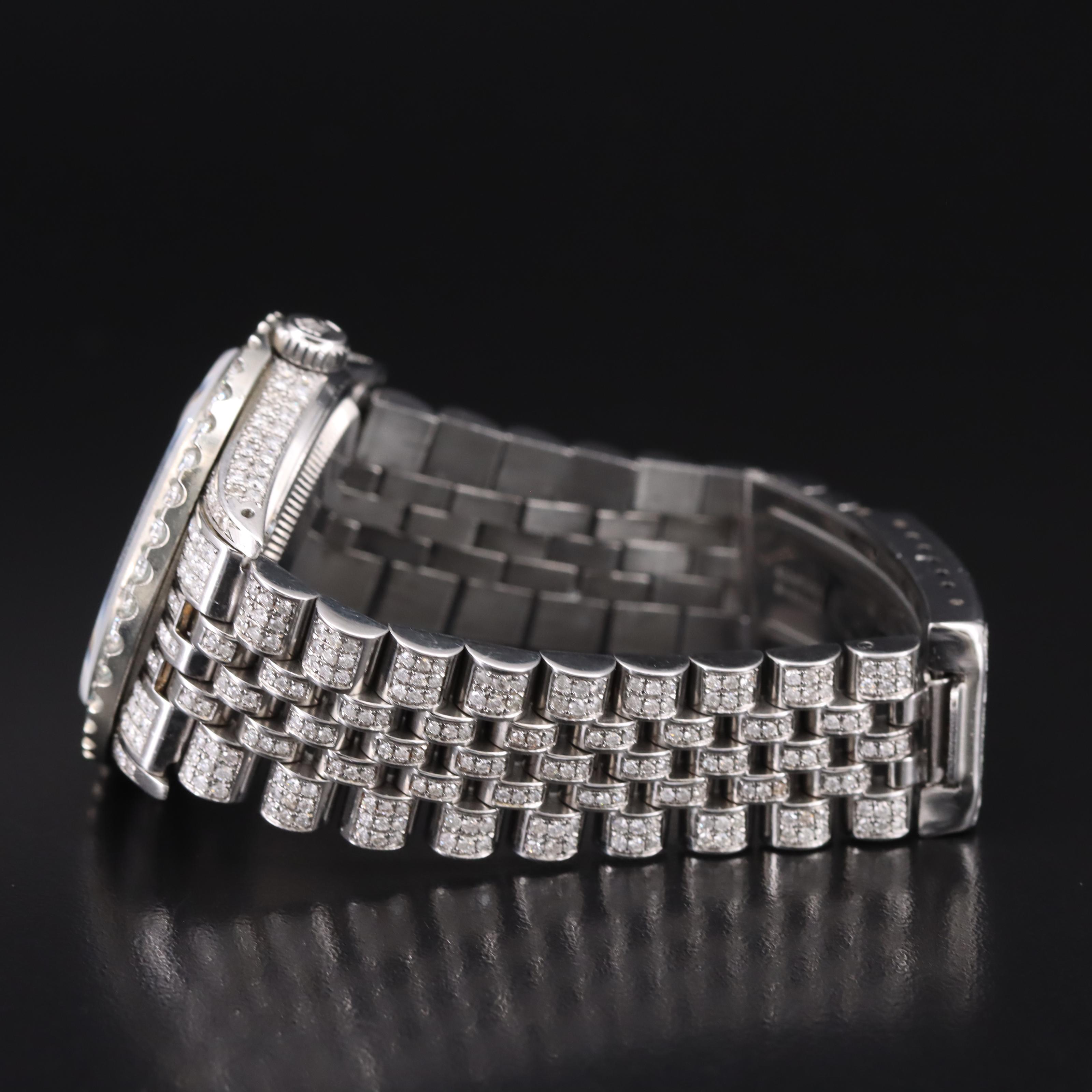 1985 Rolex Datejust Custom 9.53 CTW Diamond Arabic Dial Watch