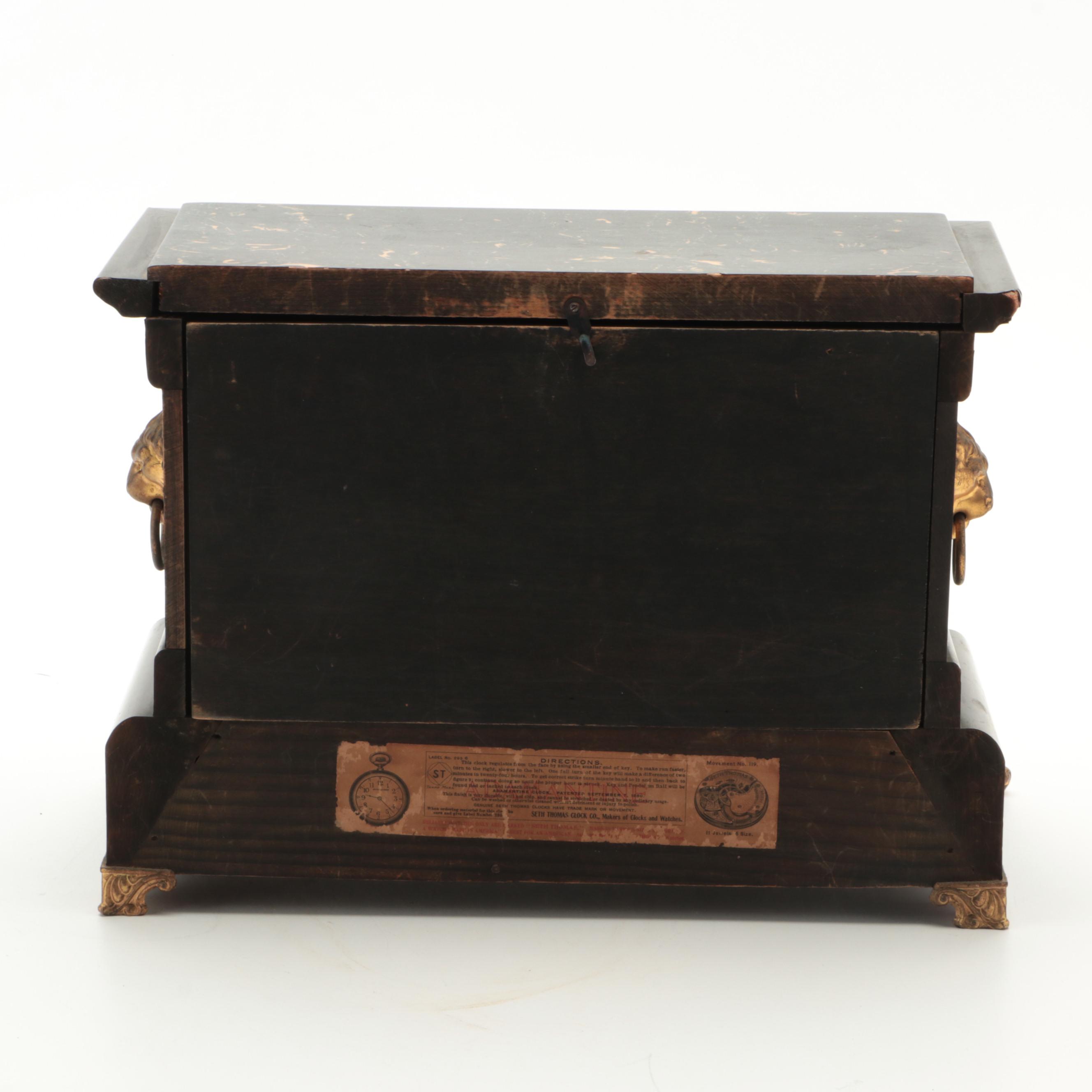 Seth Thomas Adamantine Mantel Clock, Late 19th Century