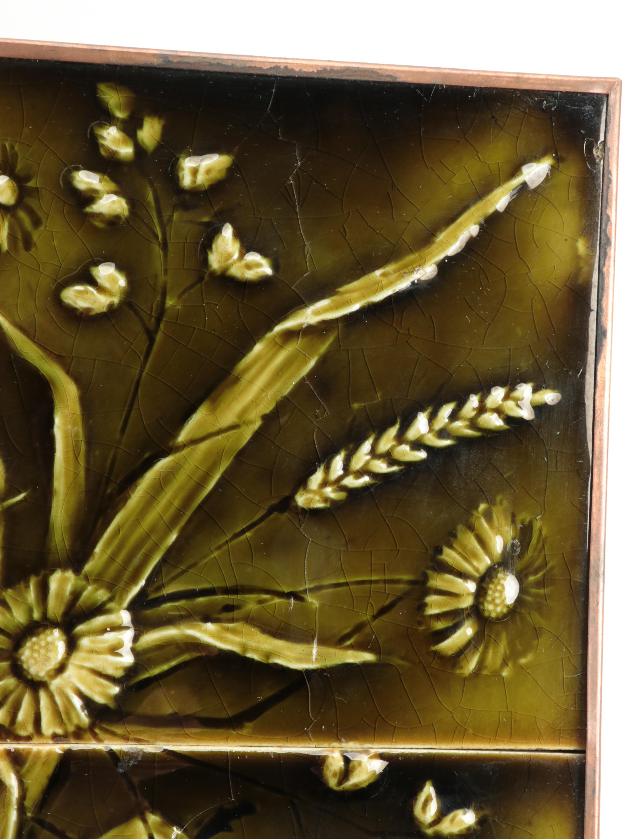 Ohio Art Pottery Glazed Ceramic Tile Tableau, Late 19th Century