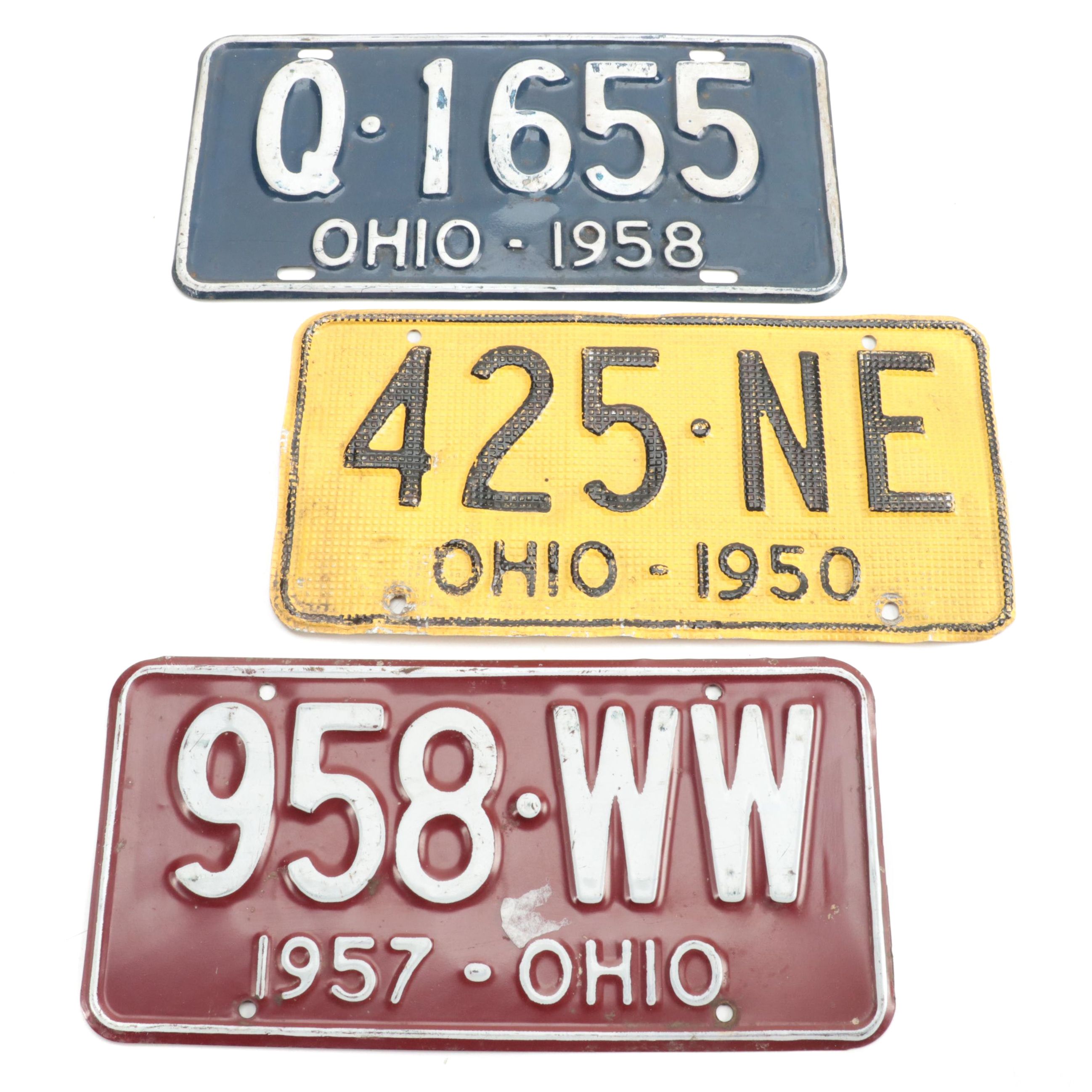 Ohio Car License Plates, 1950s