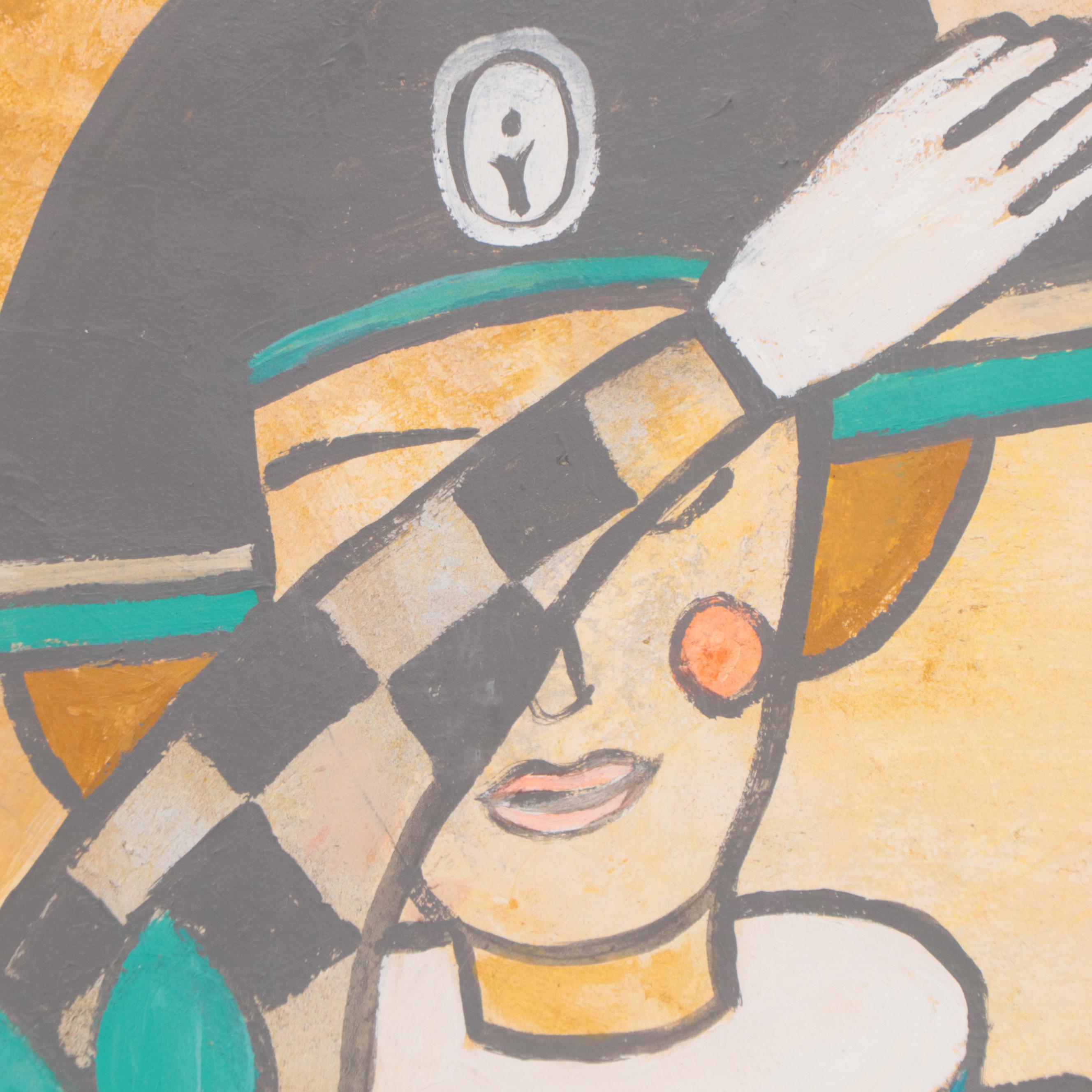 Vasily Kafanov Stylized Acrylic Painting of Figures