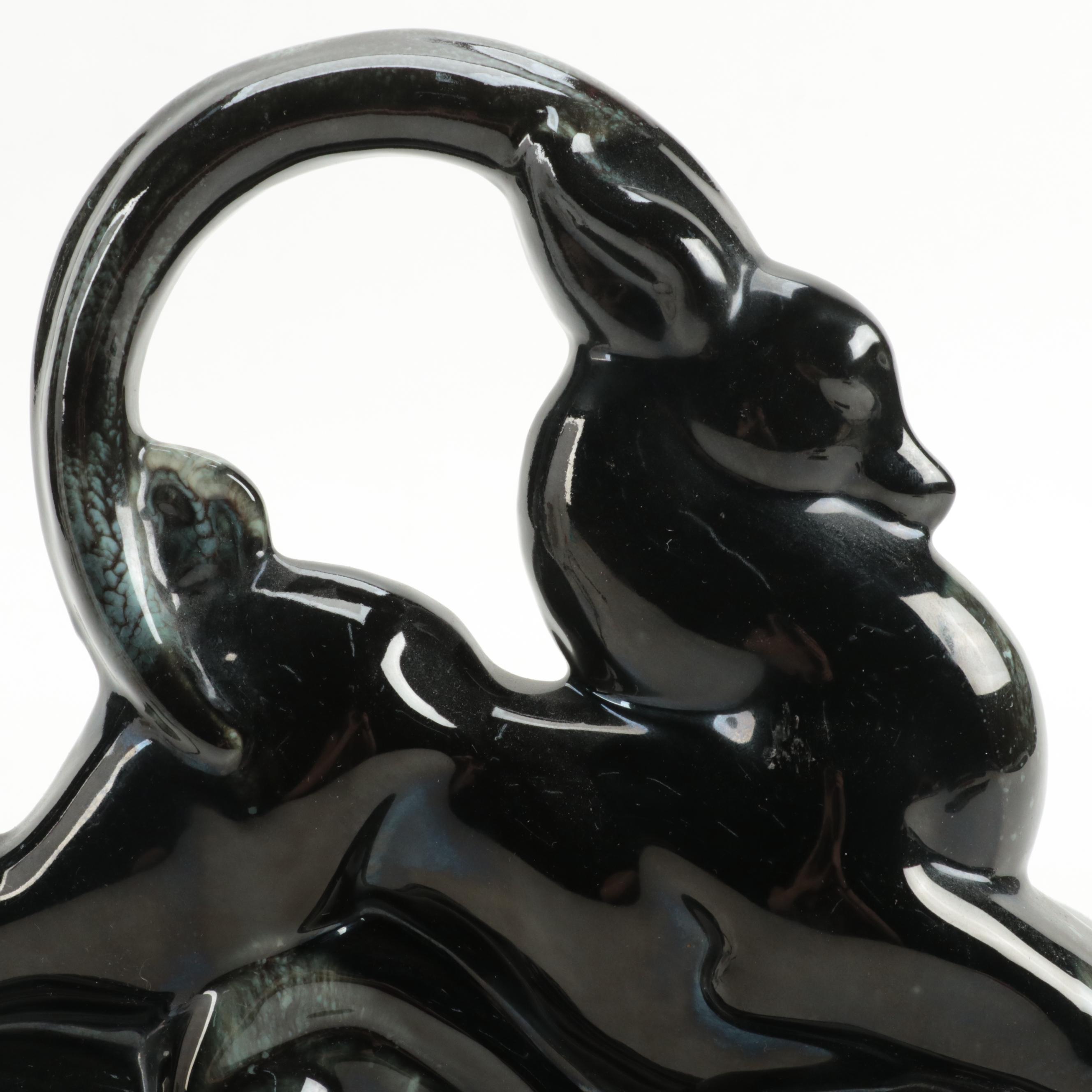 Leaping Gazelle Ceramic Television Lamp, Mid to Late 20th Century