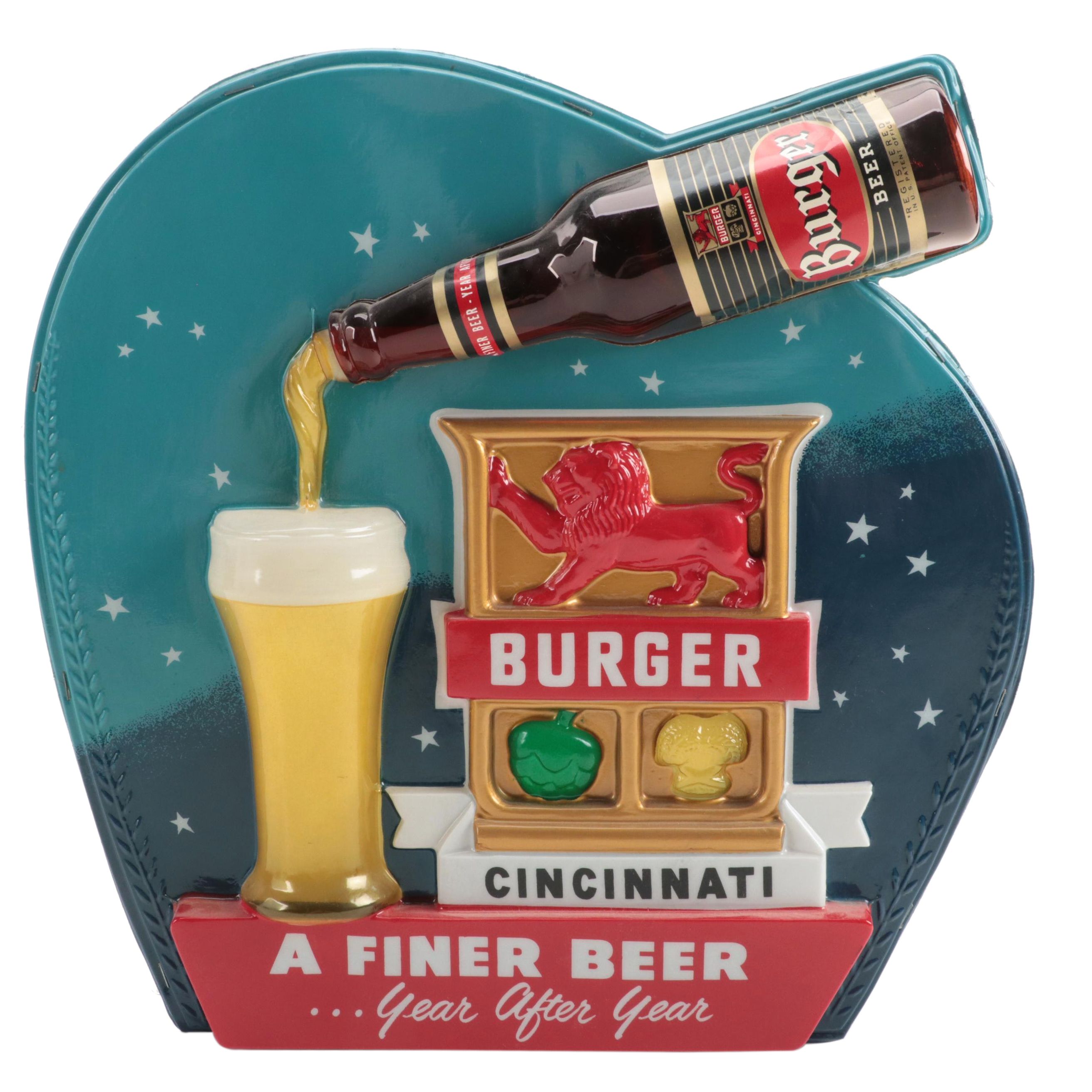 Burger Beer Advertising Bar Illuminated Tabletop Sign