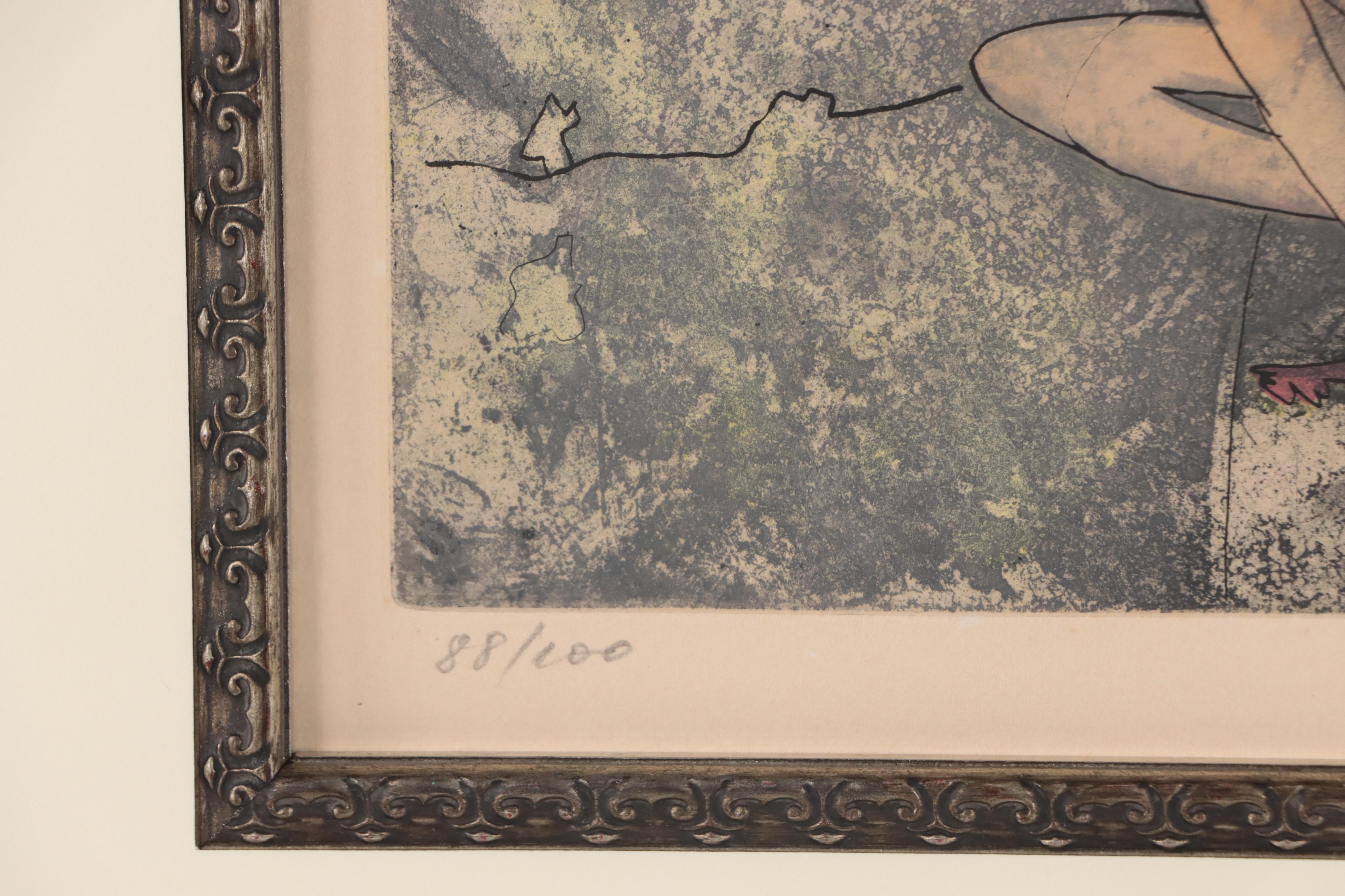 Roberto Matta Surreal Etching With Aquatint, Circa 1980