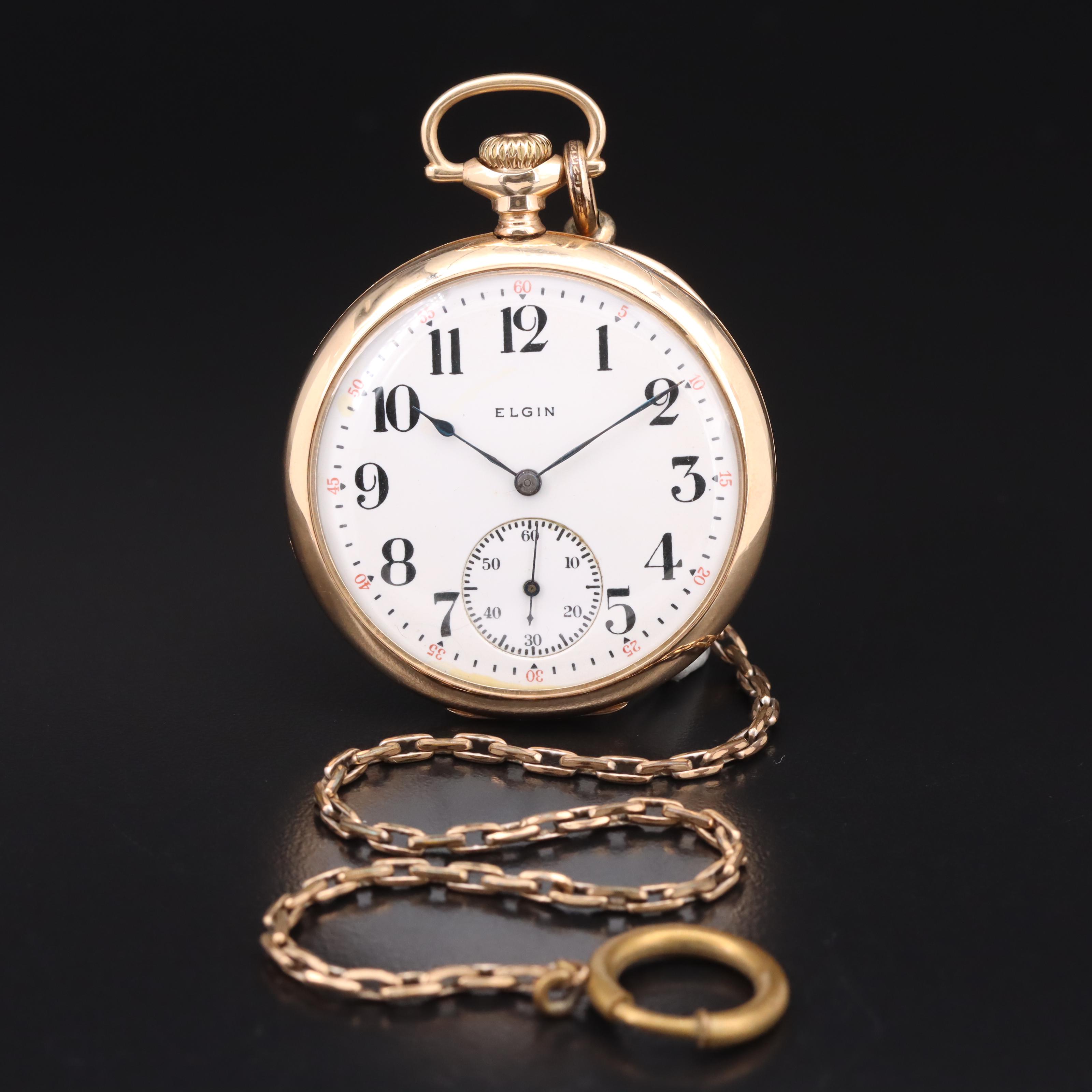 1917 Elgin 14K Swing-Out Case Pocket Watch