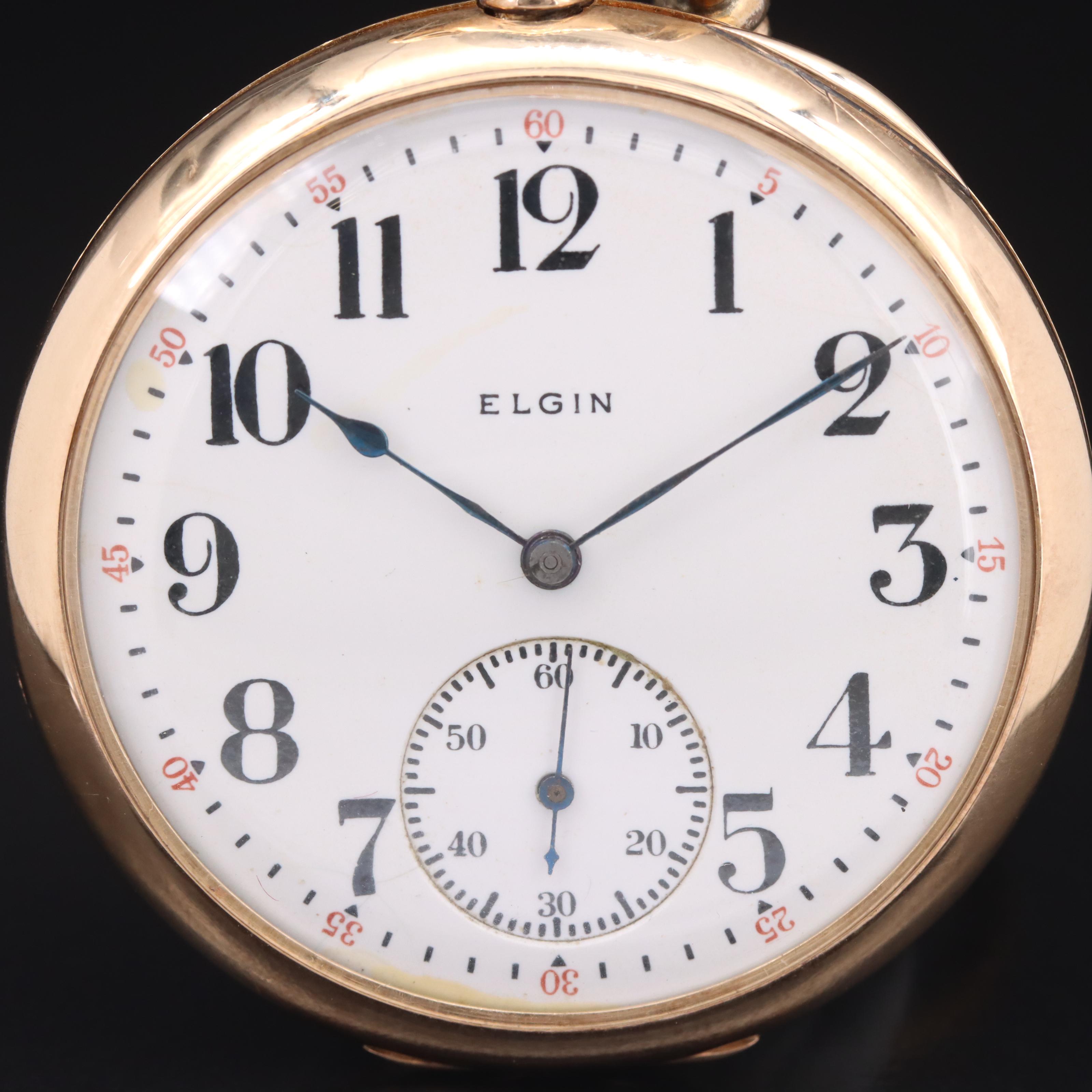 1917 Elgin 14K Swing-Out Case Pocket Watch