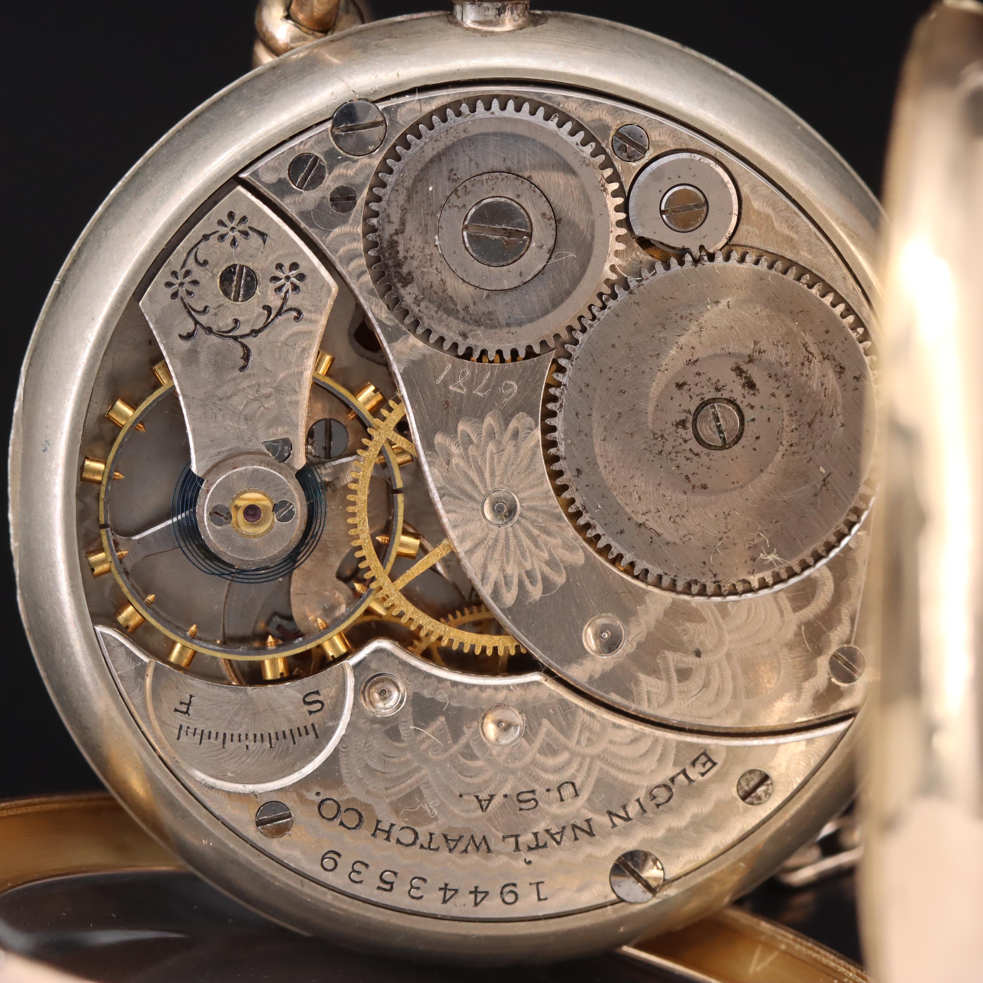 1917 Elgin 14K Swing-Out Case Pocket Watch