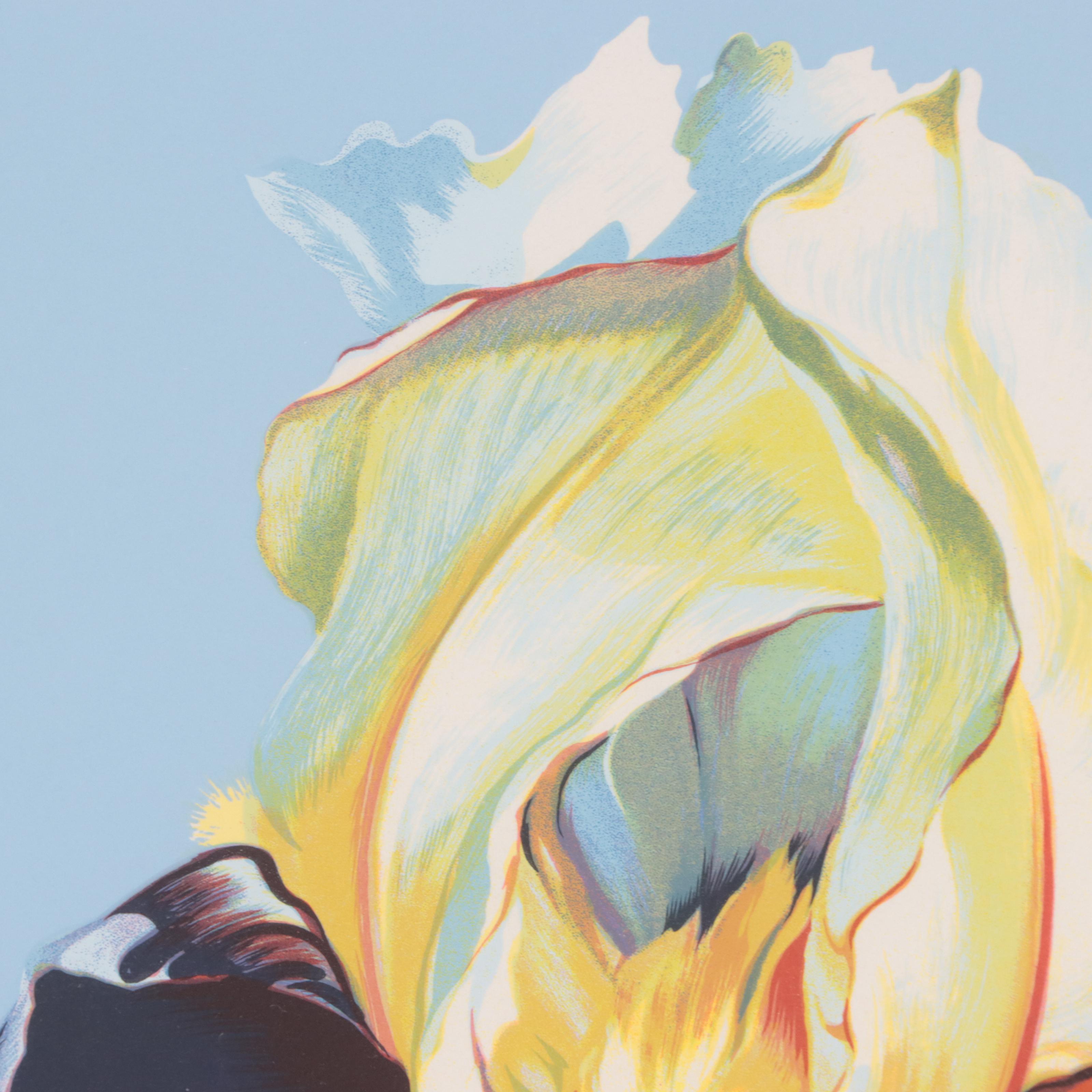 Lowell Blair Nesbitt Serigraph "Red and Yellow Iris," 1980