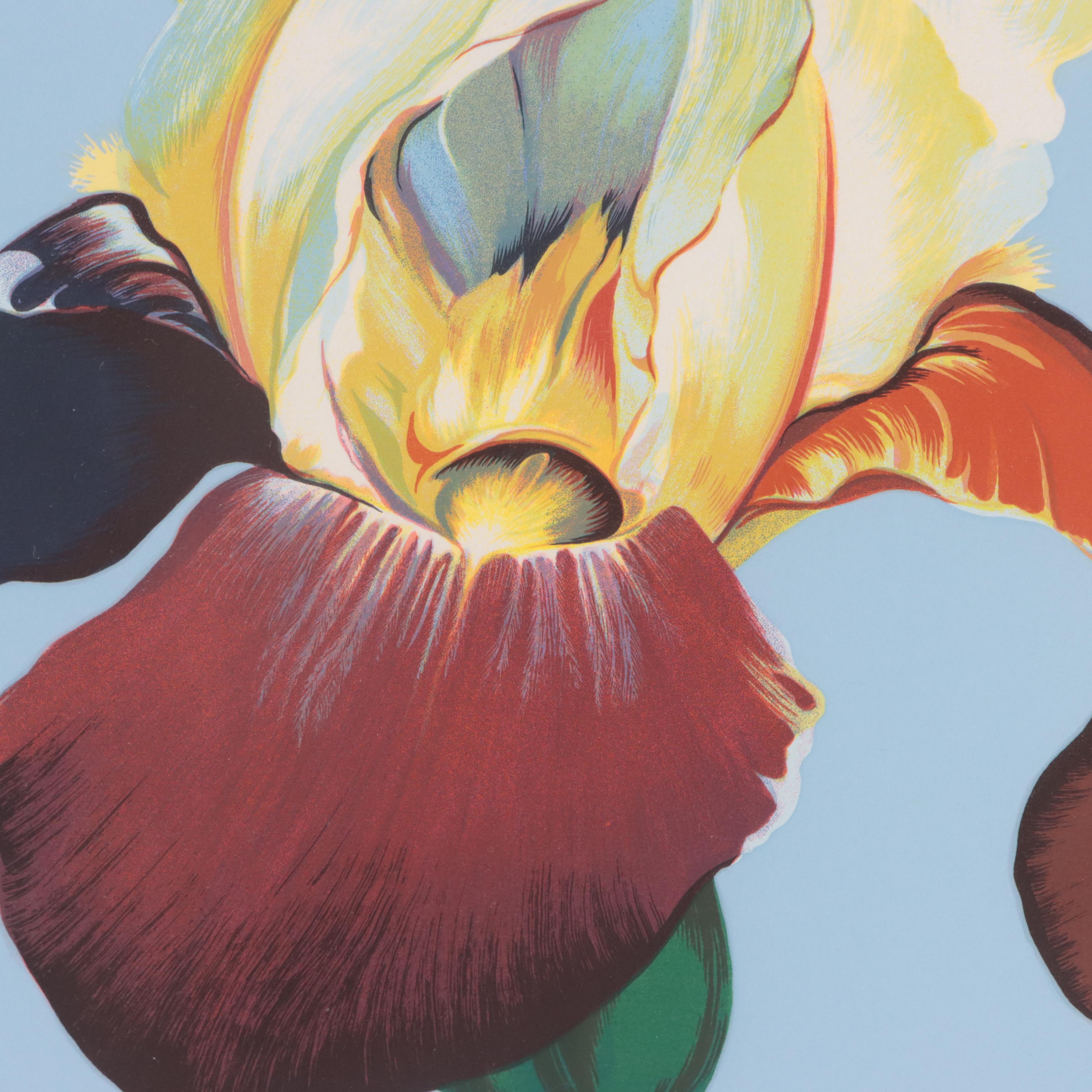 Lowell Blair Nesbitt Serigraph "Red and Yellow Iris," 1980