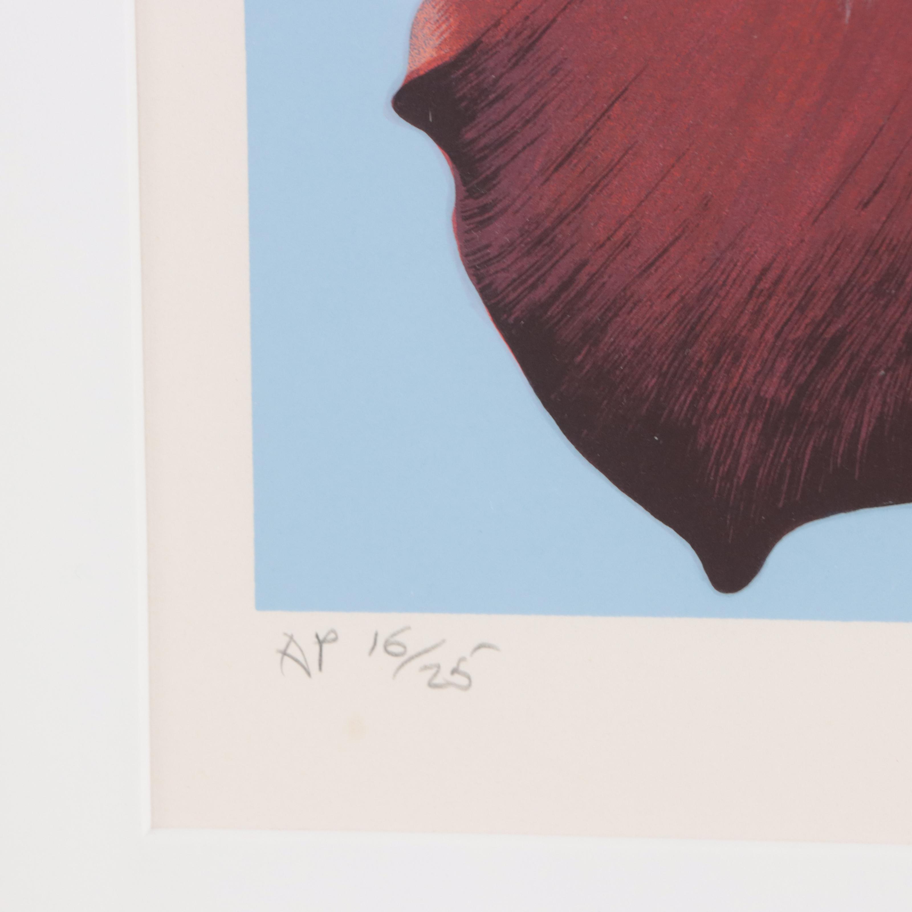 Lowell Blair Nesbitt Serigraph "Red and Yellow Iris," 1980