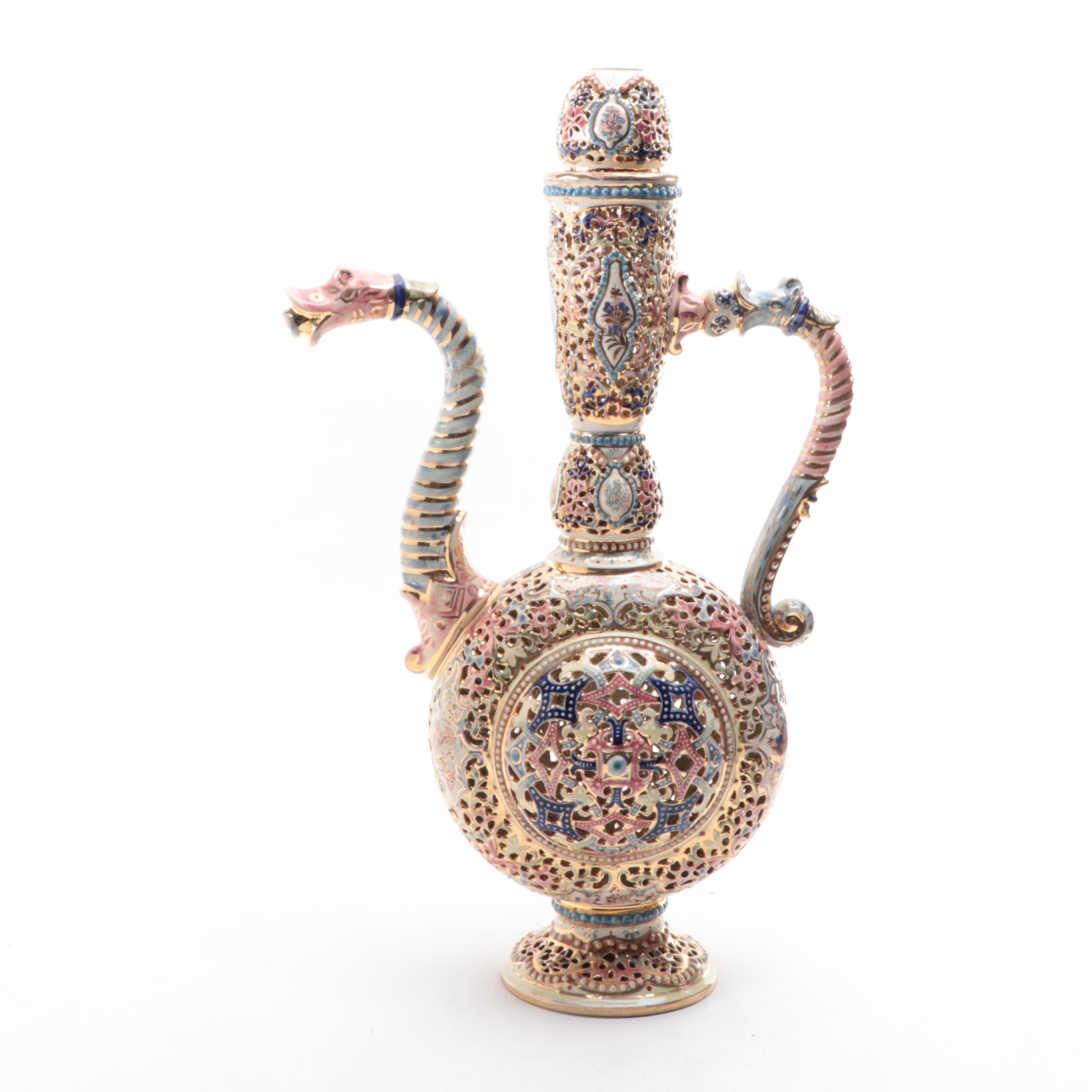 Fischer Budapest Pierced Porcelain Ewer