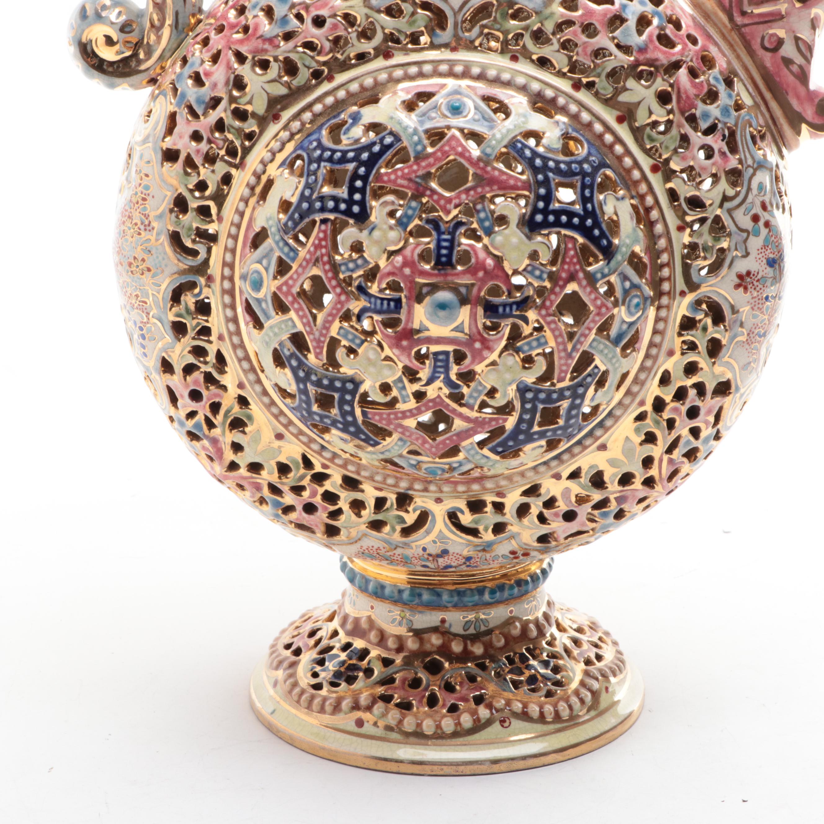 Fischer Budapest Pierced Porcelain Ewer