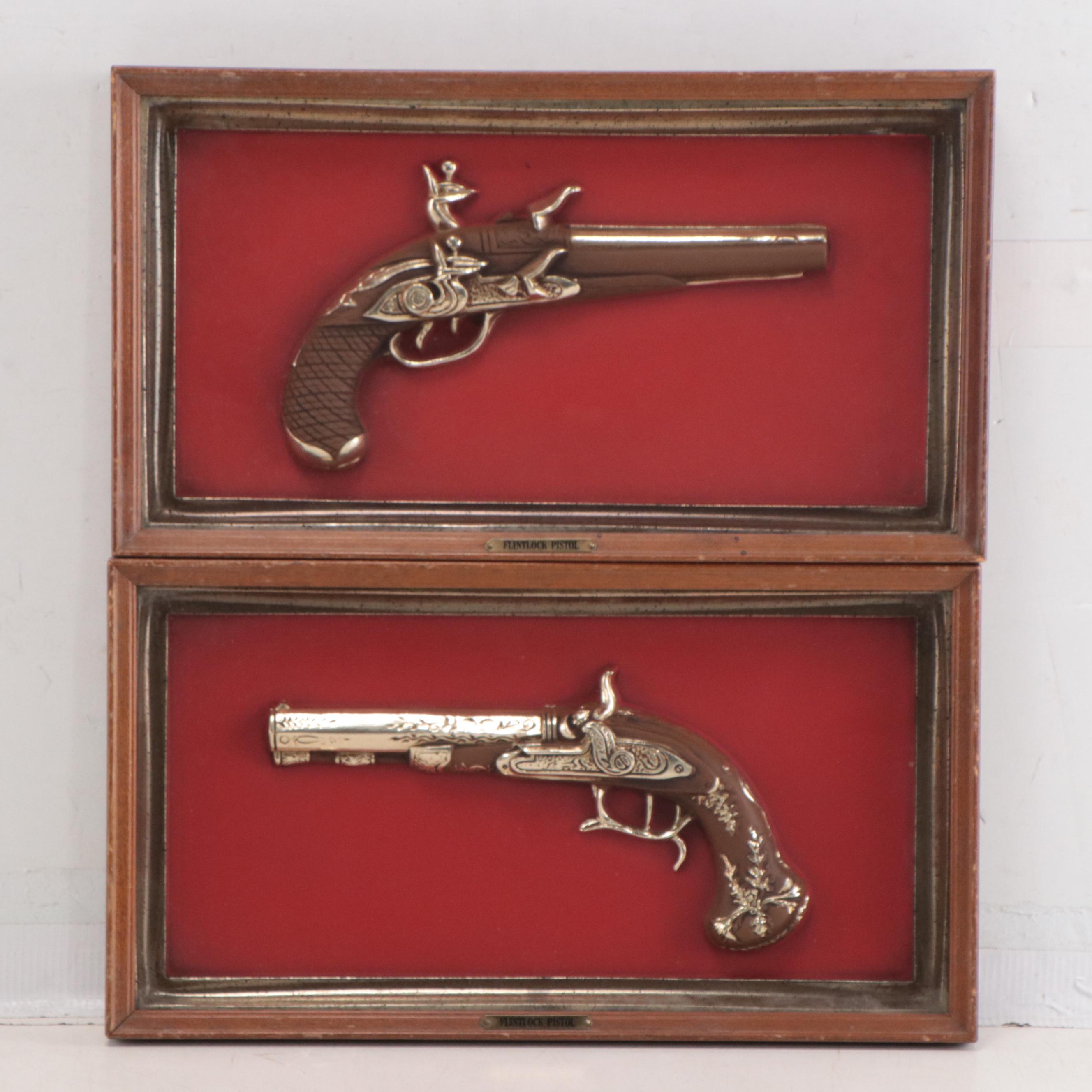 Painted Relief Wall Hangings "Flintlock Pistol"