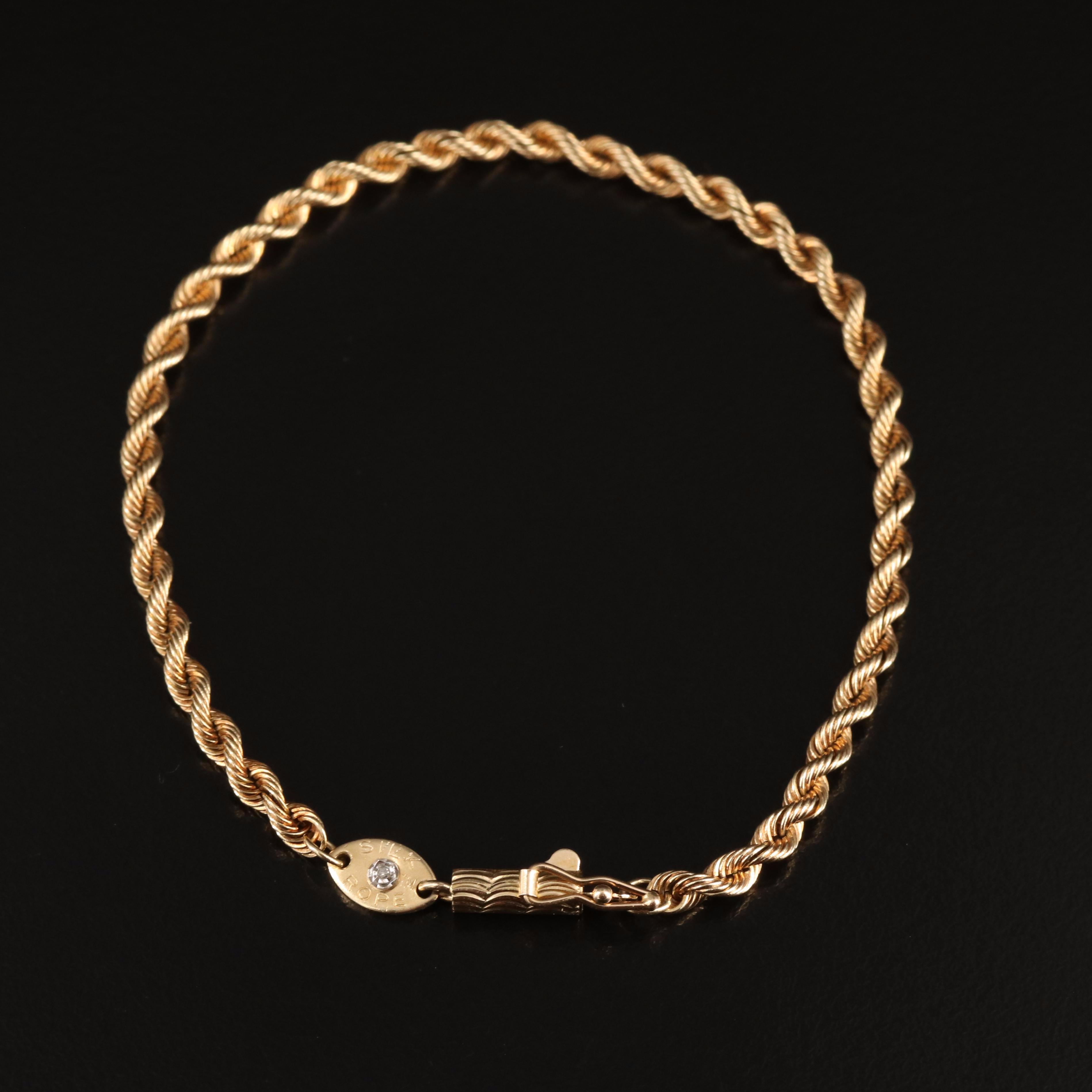 14K Silk Rope Chain Bracelet