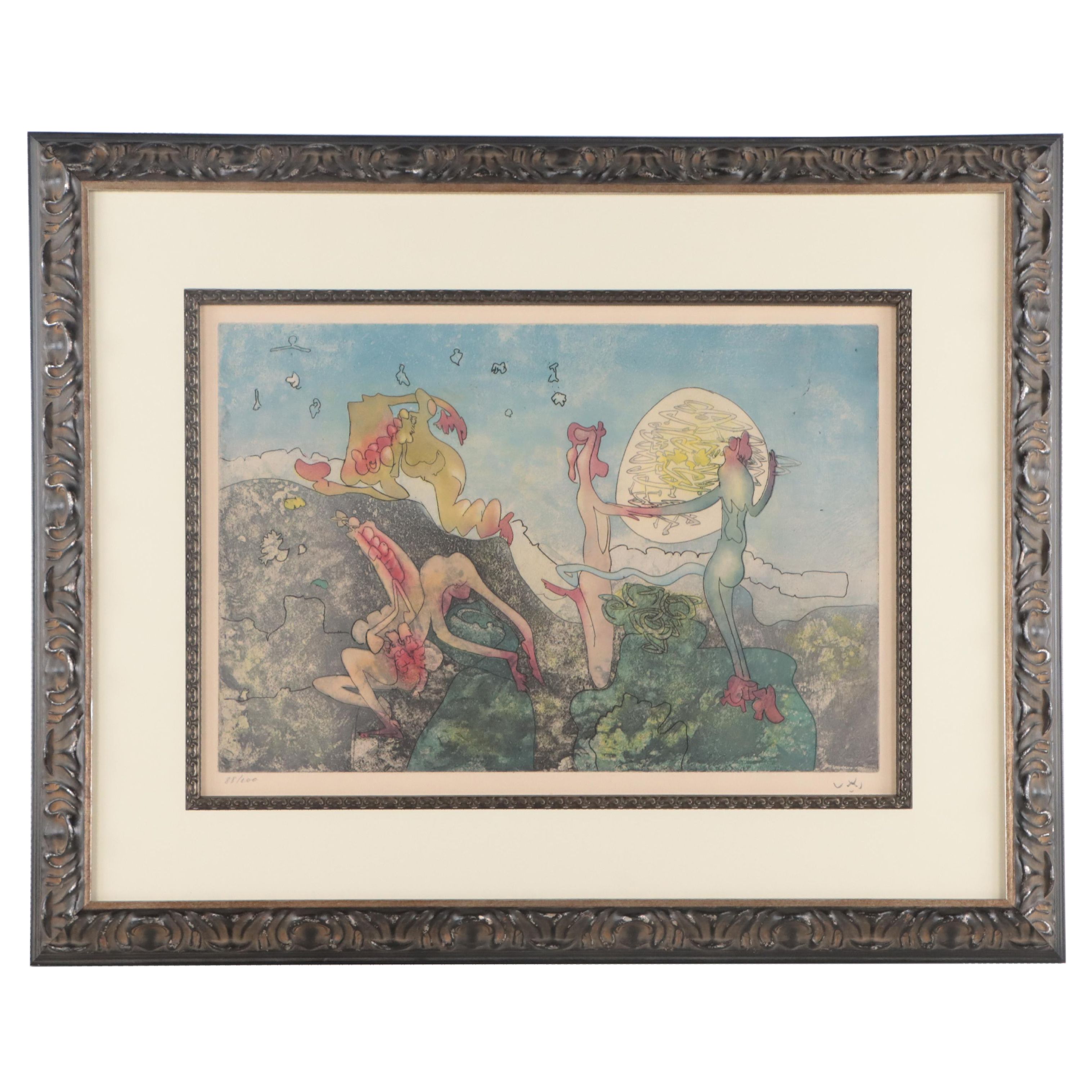 Roberto Matta Surreal Etching With Aquatint, Circa 1980