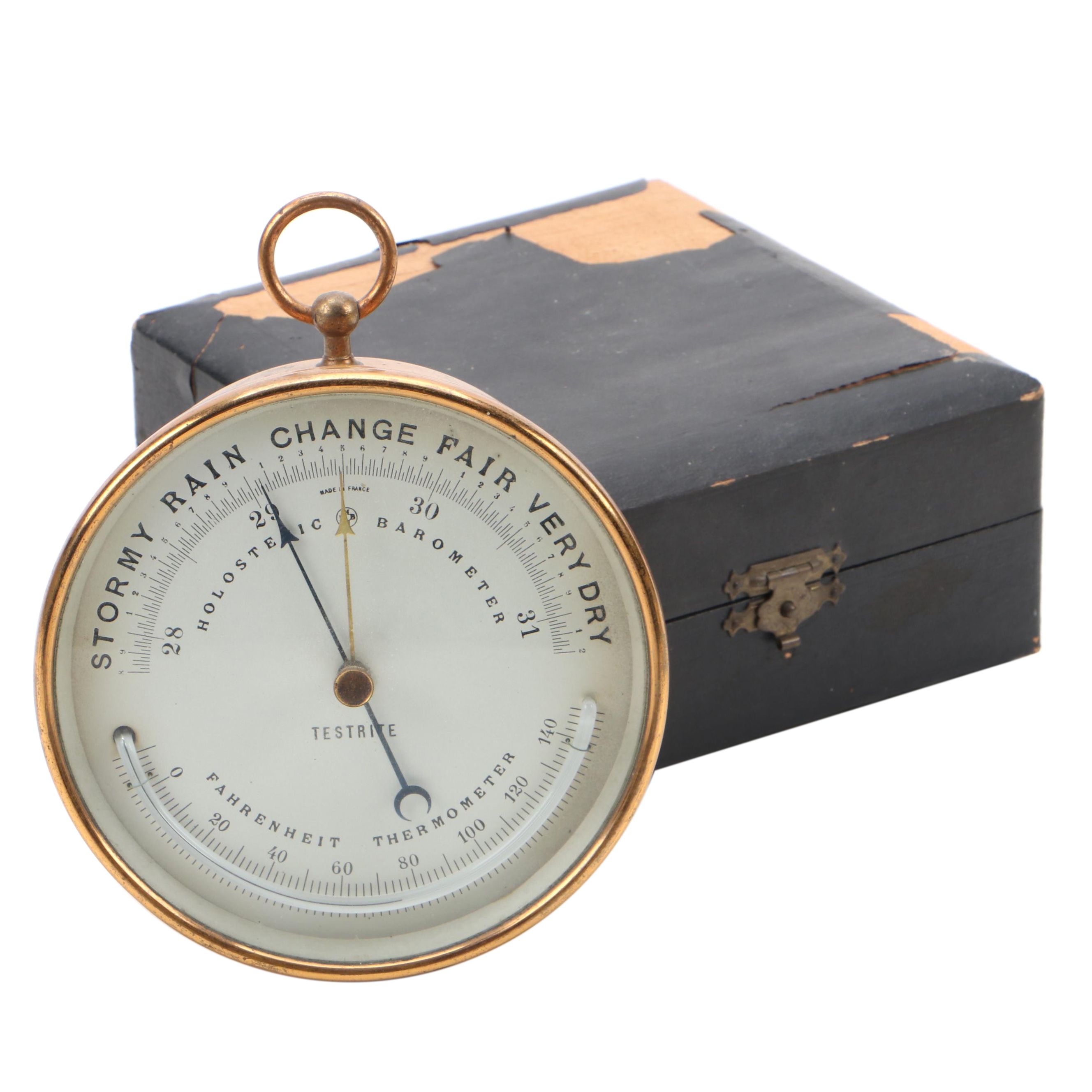 French HPBN Testrite Holosteric Barometer With Thermometer Weather Station