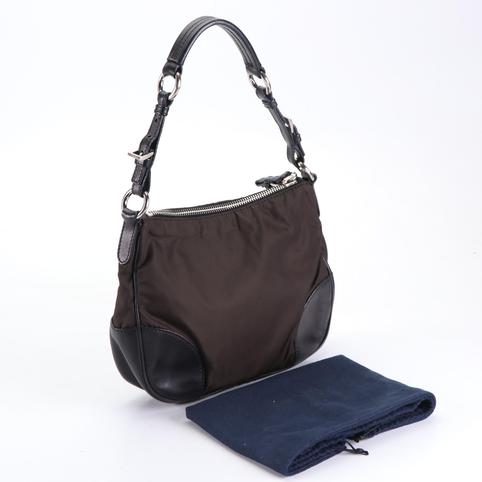 Prada Tessuto Nylon and Leather Shoulder Bag