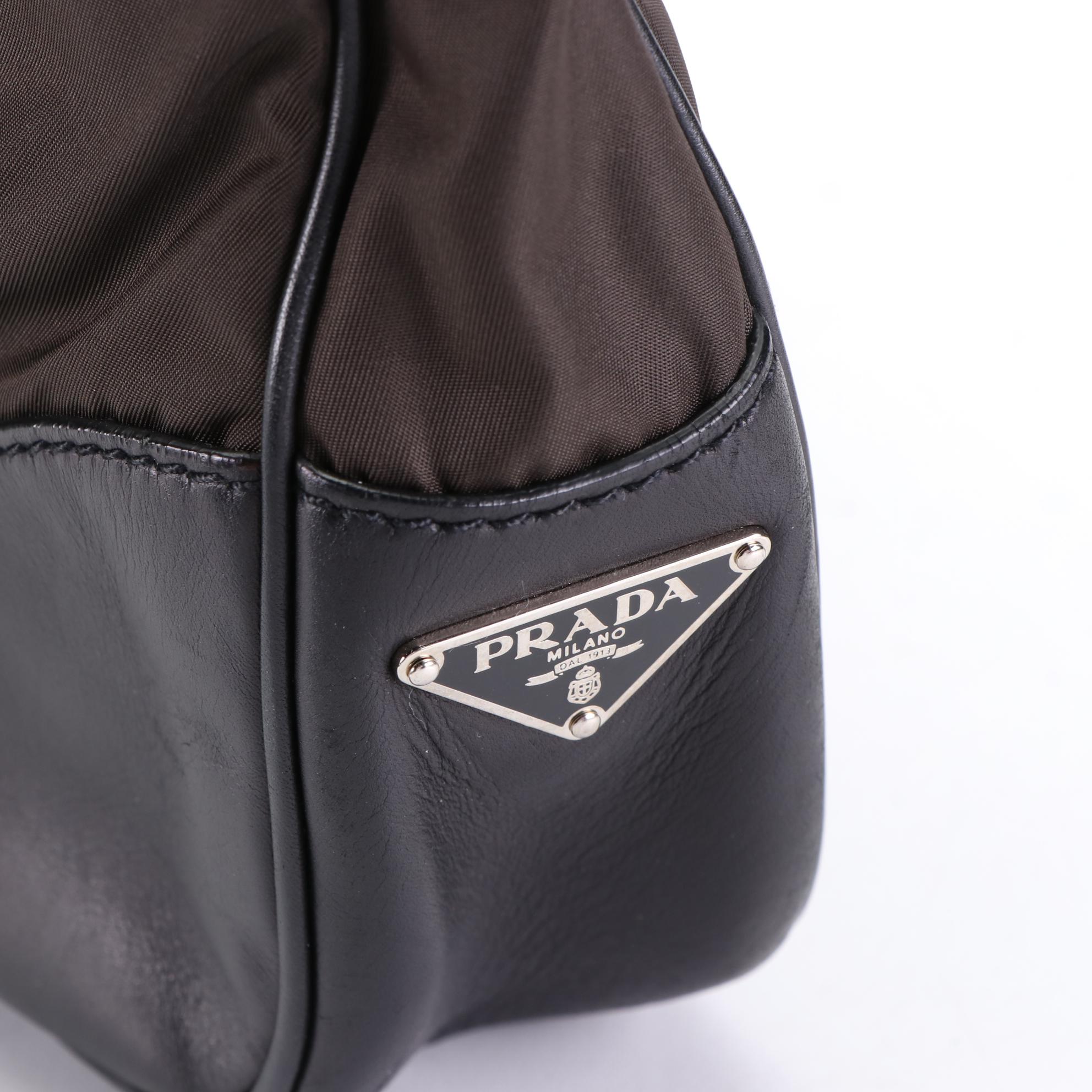 Prada Tessuto Nylon and Leather Shoulder Bag