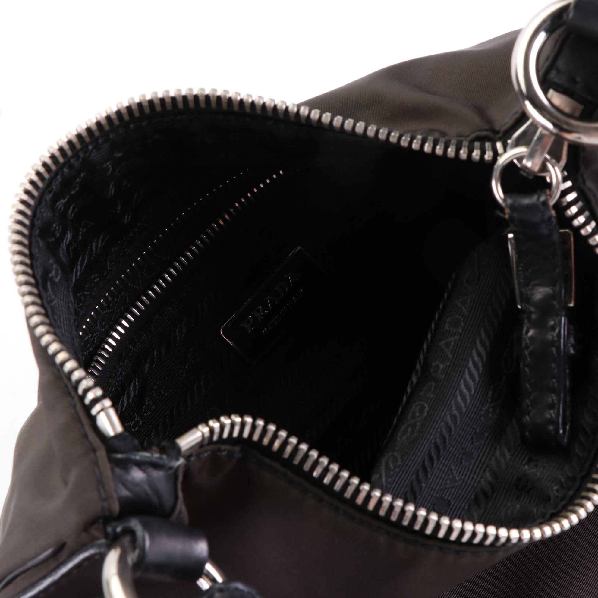 Prada Tessuto Nylon and Leather Shoulder Bag