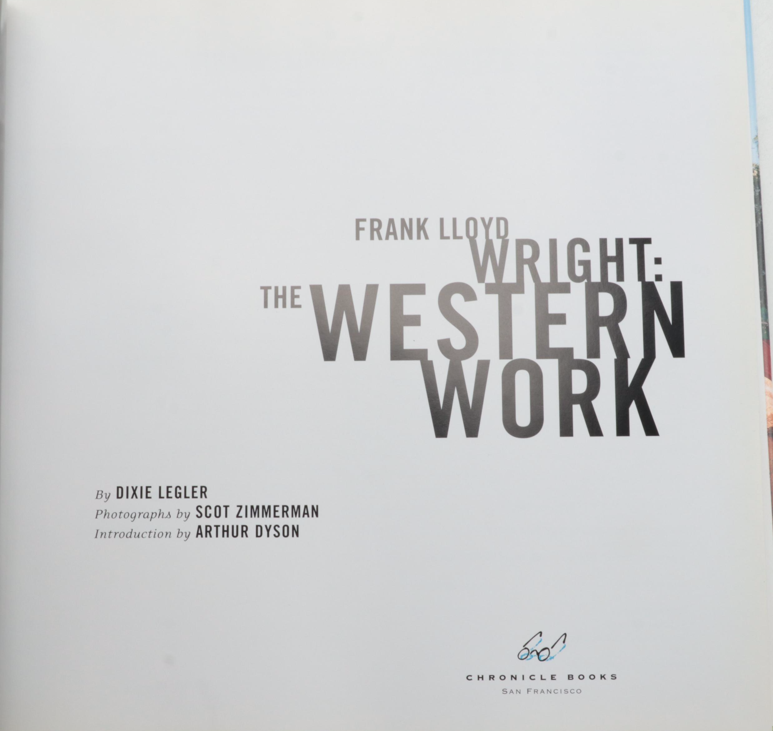 First Edition "Frank Lloyd Wright" by Dixie Legler and More