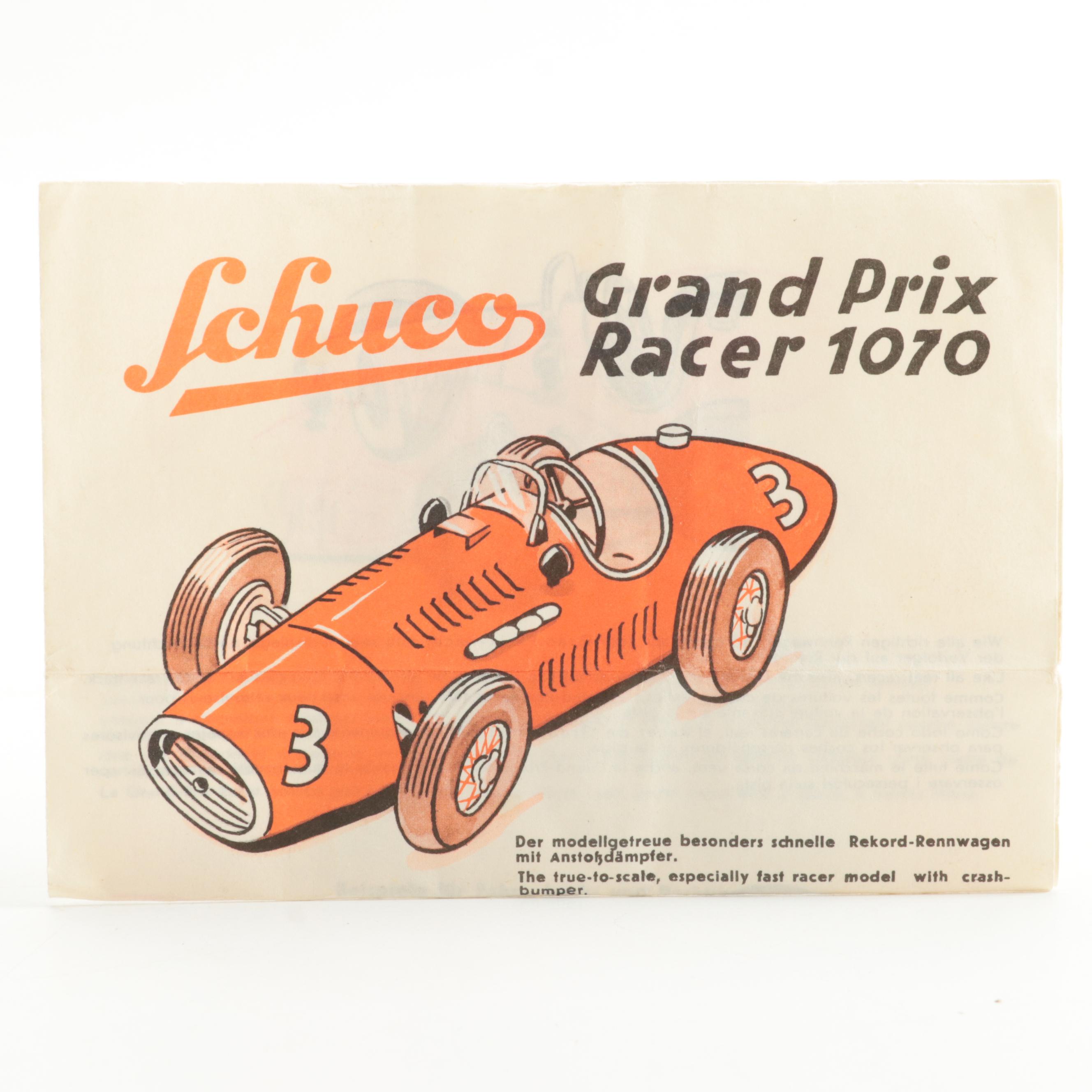 Schuco Metal Grand Prix Racer 1070 Toy Car, Mid-20th Century
