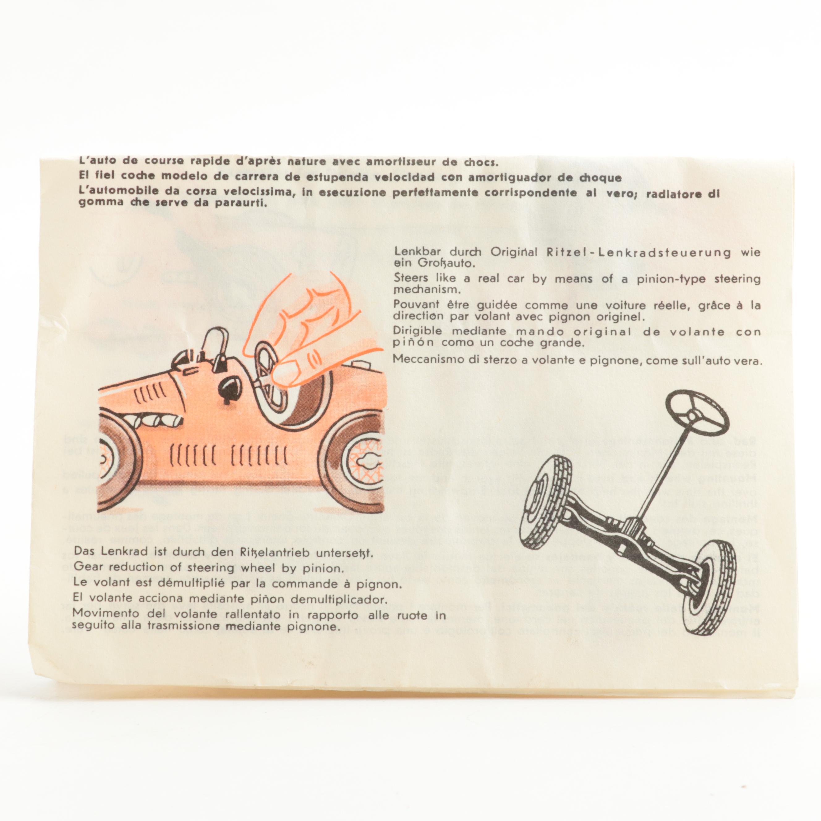 Schuco Metal Grand Prix Racer 1070 Toy Car, Mid-20th Century