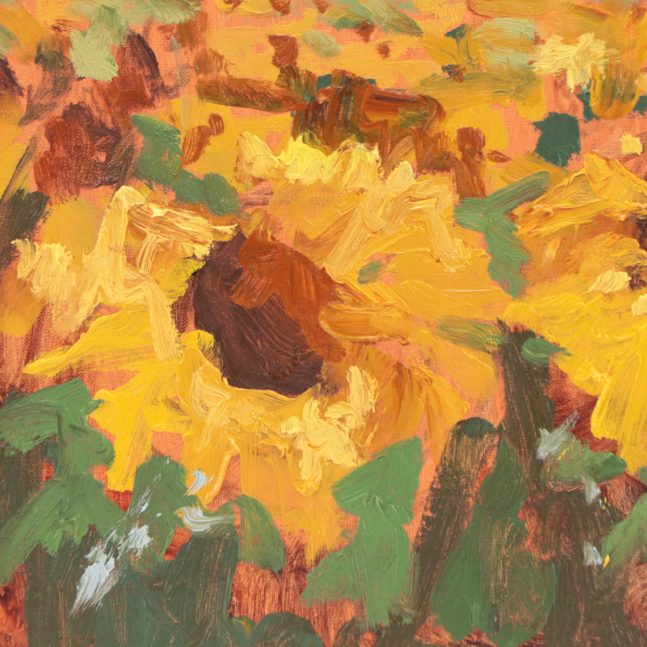 Sarah Brown Oil Painting "Gorman's Sunflowers," 2021