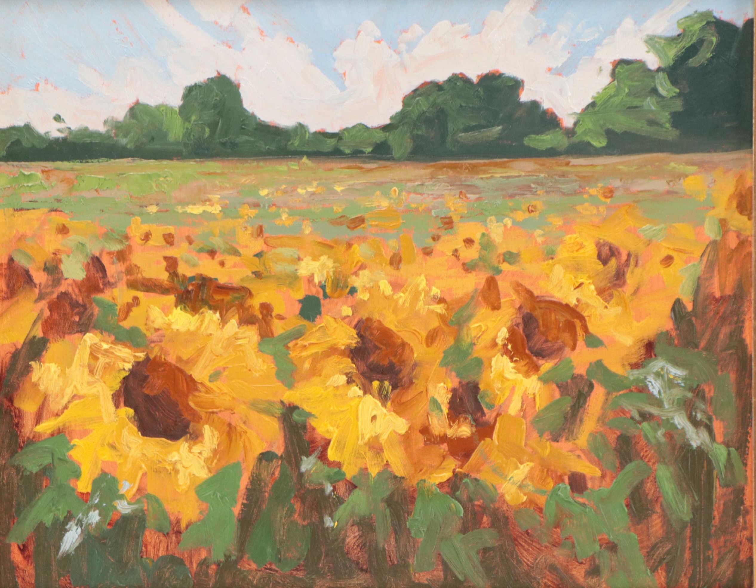Sarah Brown Oil Painting "Gorman's Sunflowers," 2021