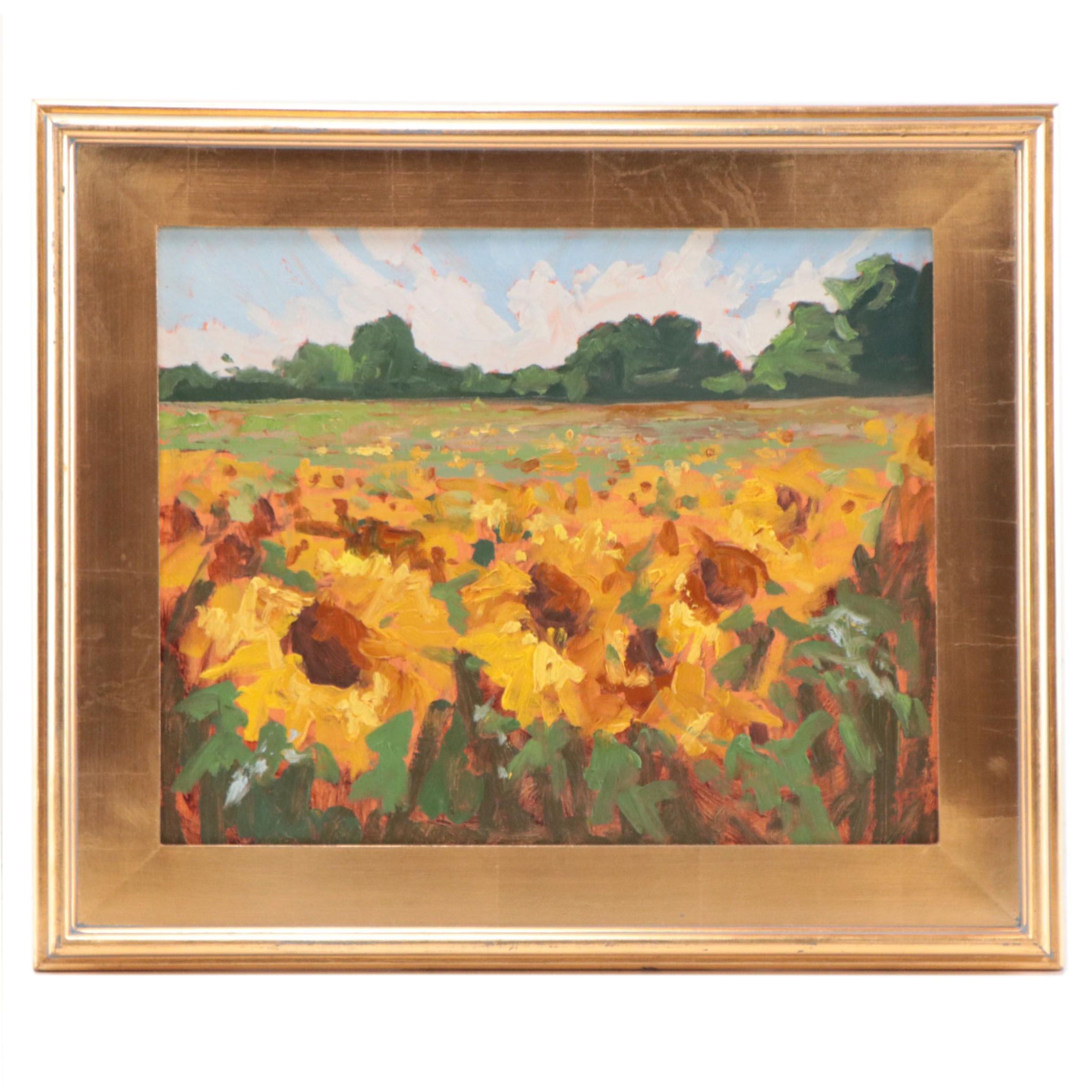 Sarah Brown Oil Painting "Gorman's Sunflowers," 2021