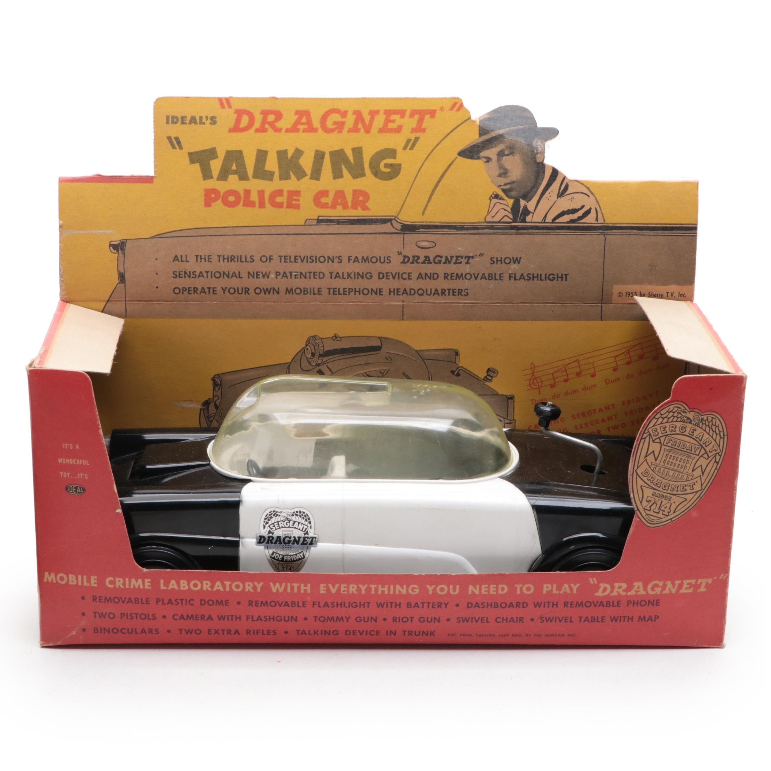 Ideal Dragnet Talking Toy Police Car, 1955