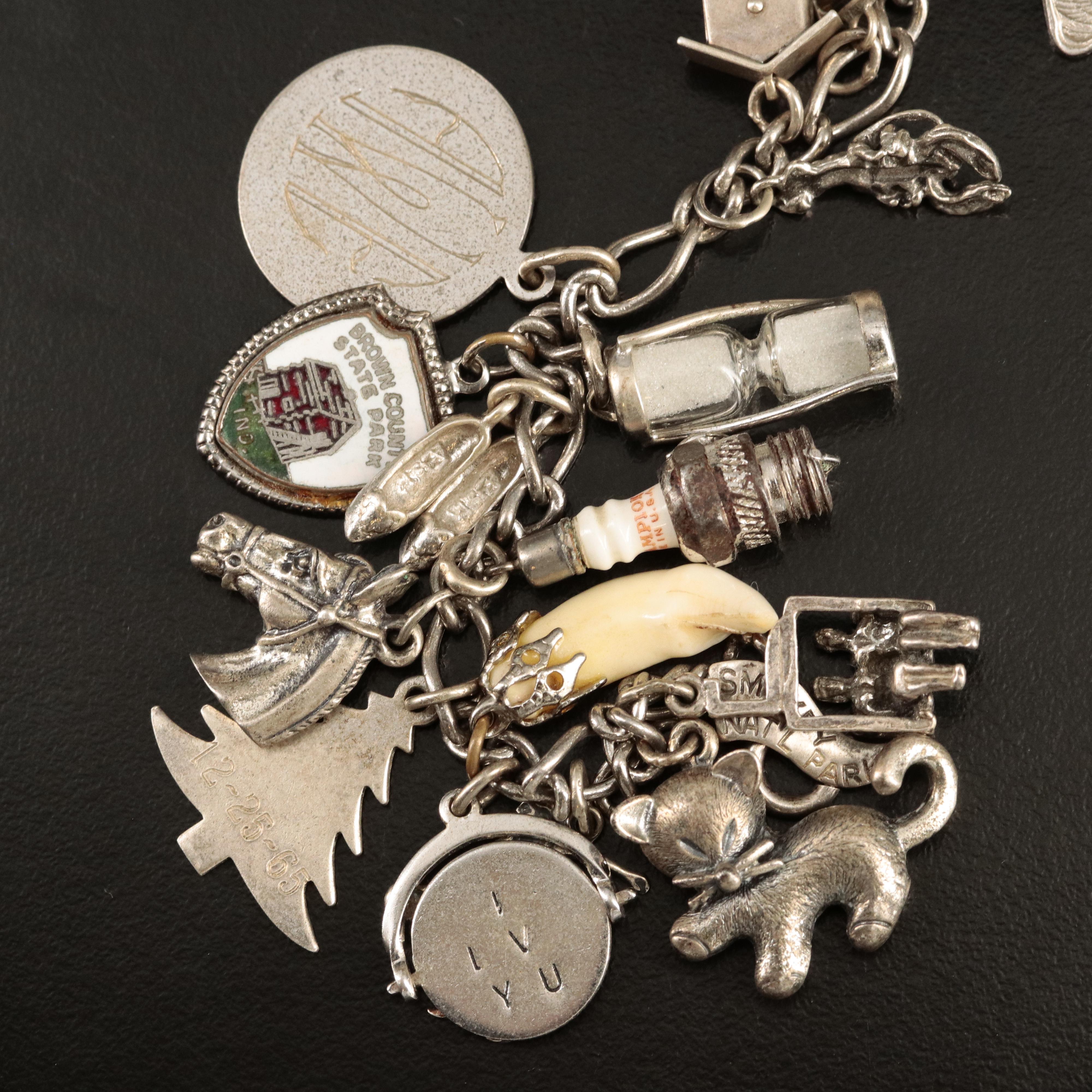 Danecraft Featured in Vintage Sterling Charm Bracelets Including Travel Theme