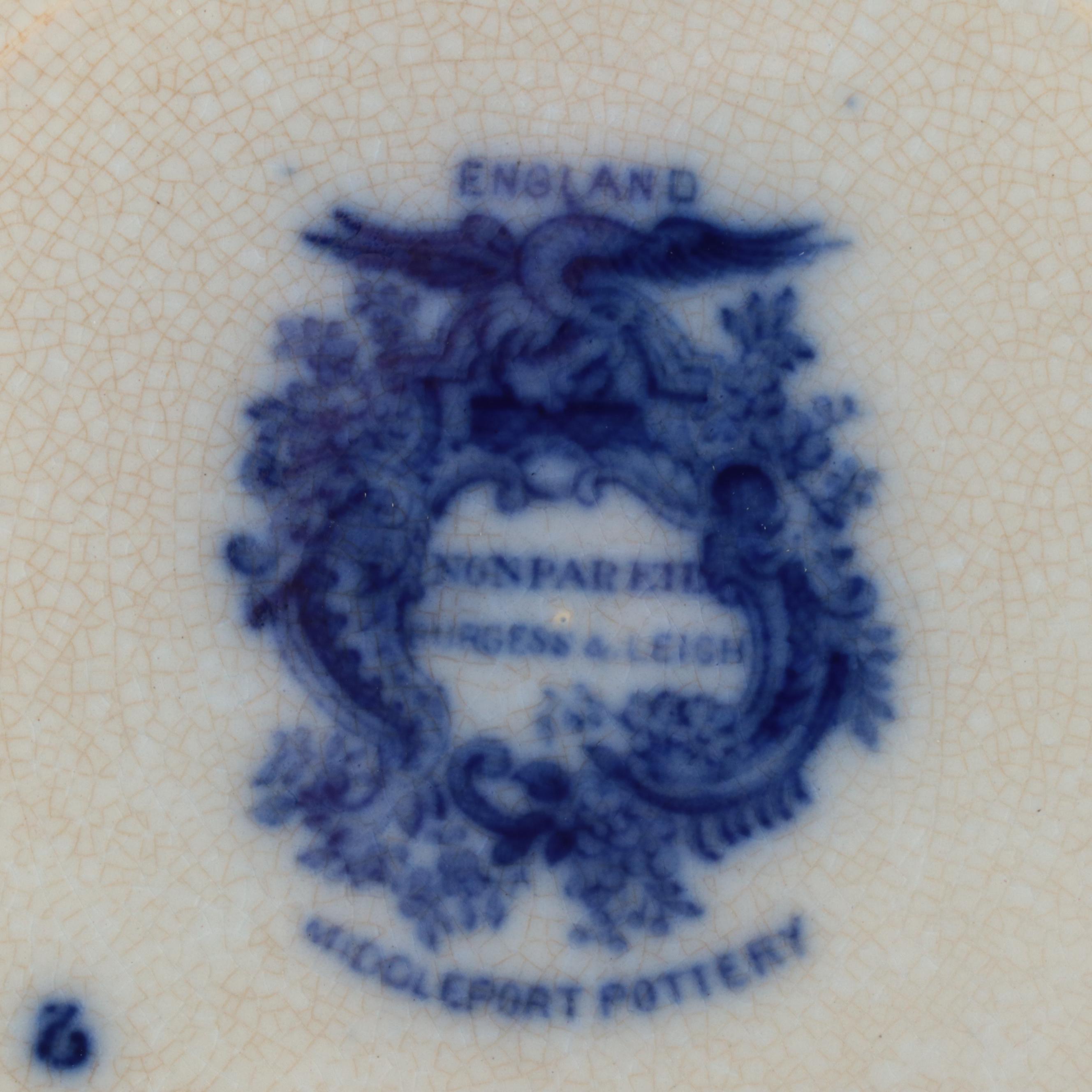 W. Adams & Co. "Kyber" Platter with Other Flow Blue Plates