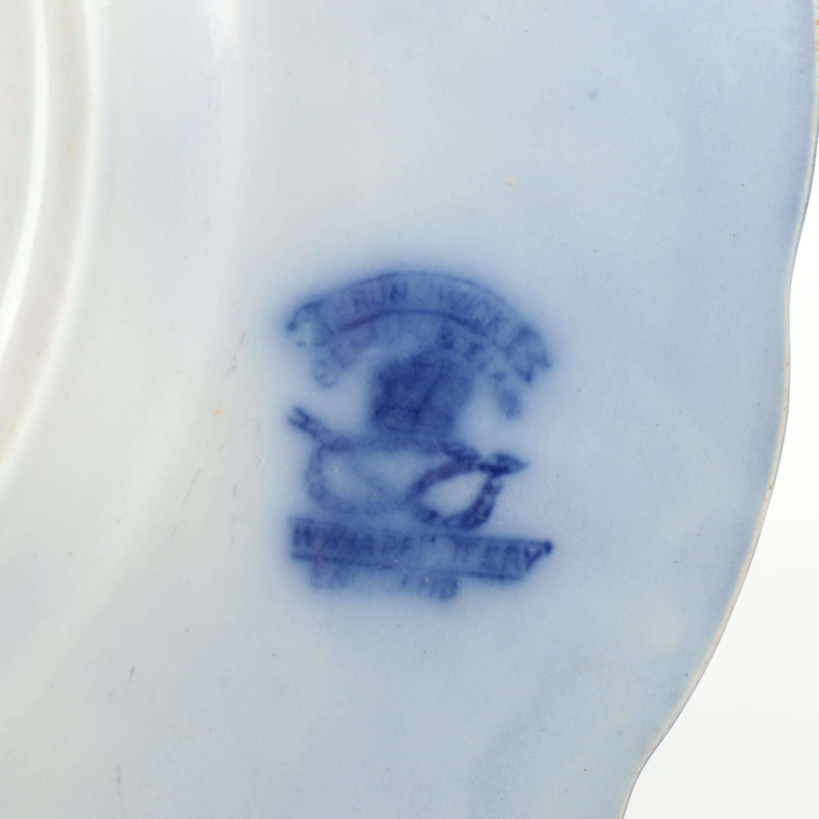 W. Adams & Co. "Kyber" Platter with Other Flow Blue Plates