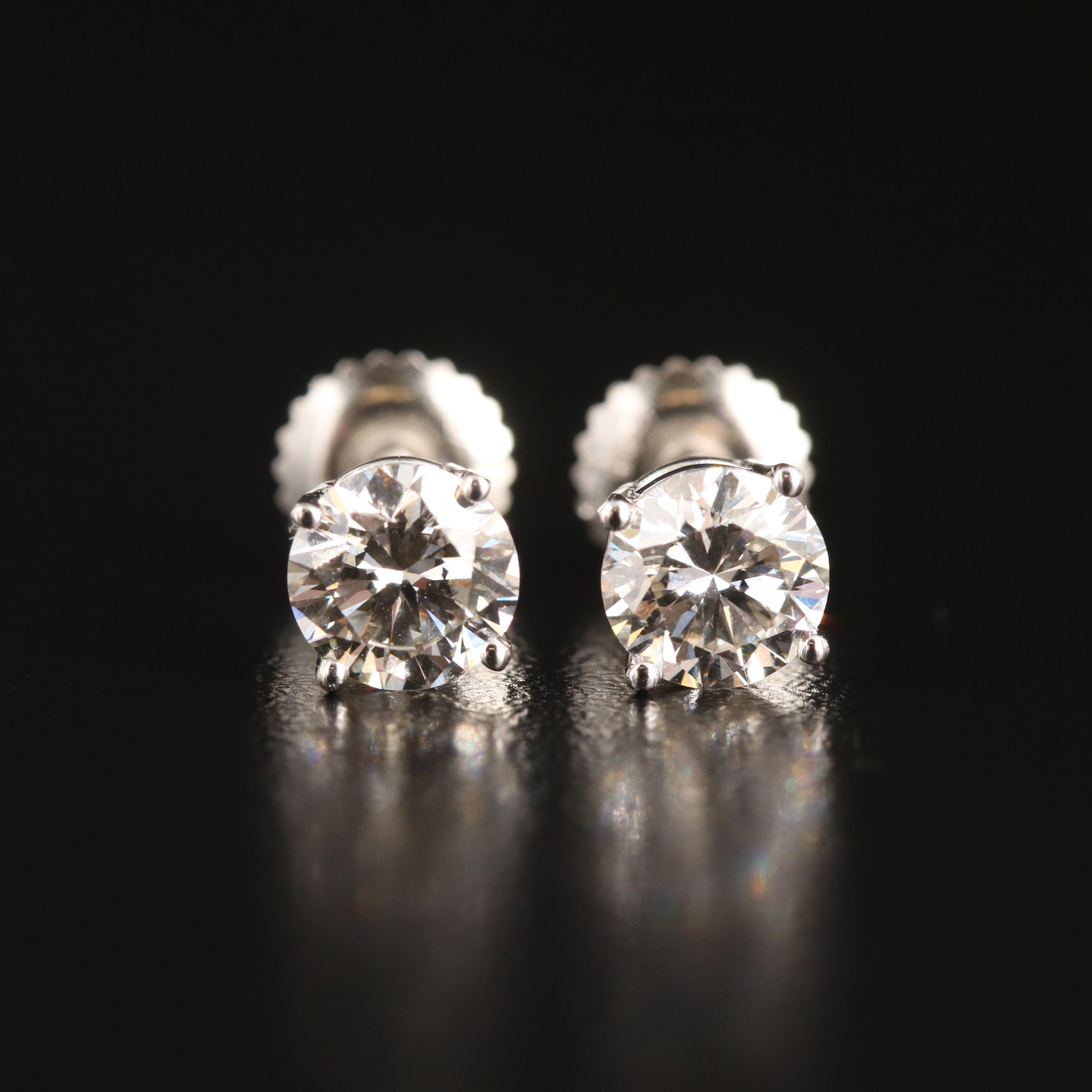 Platinum 1.50 CTW Lab Grown Diamond Stud Earrings