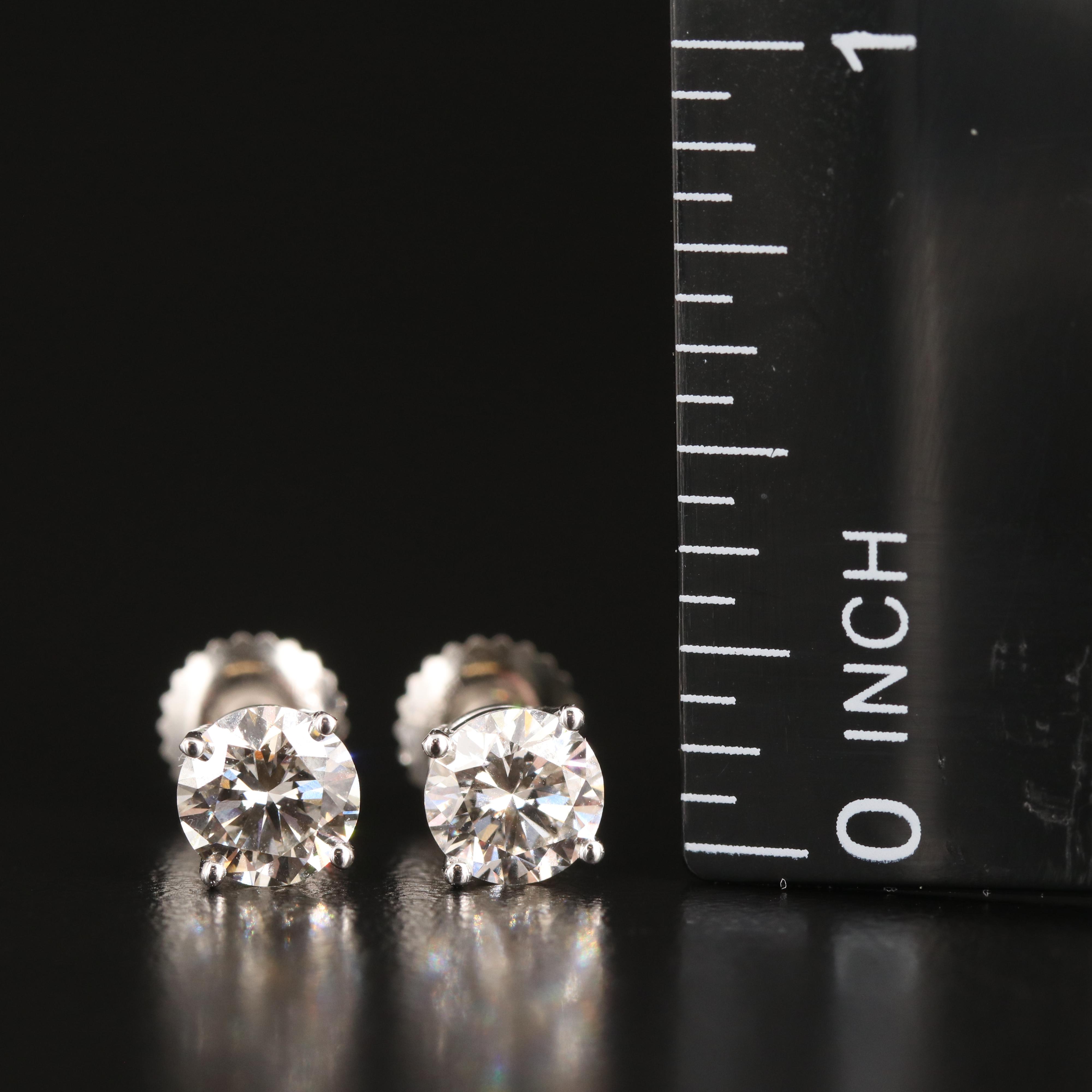 Platinum 1.50 CTW Lab Grown Diamond Stud Earrings