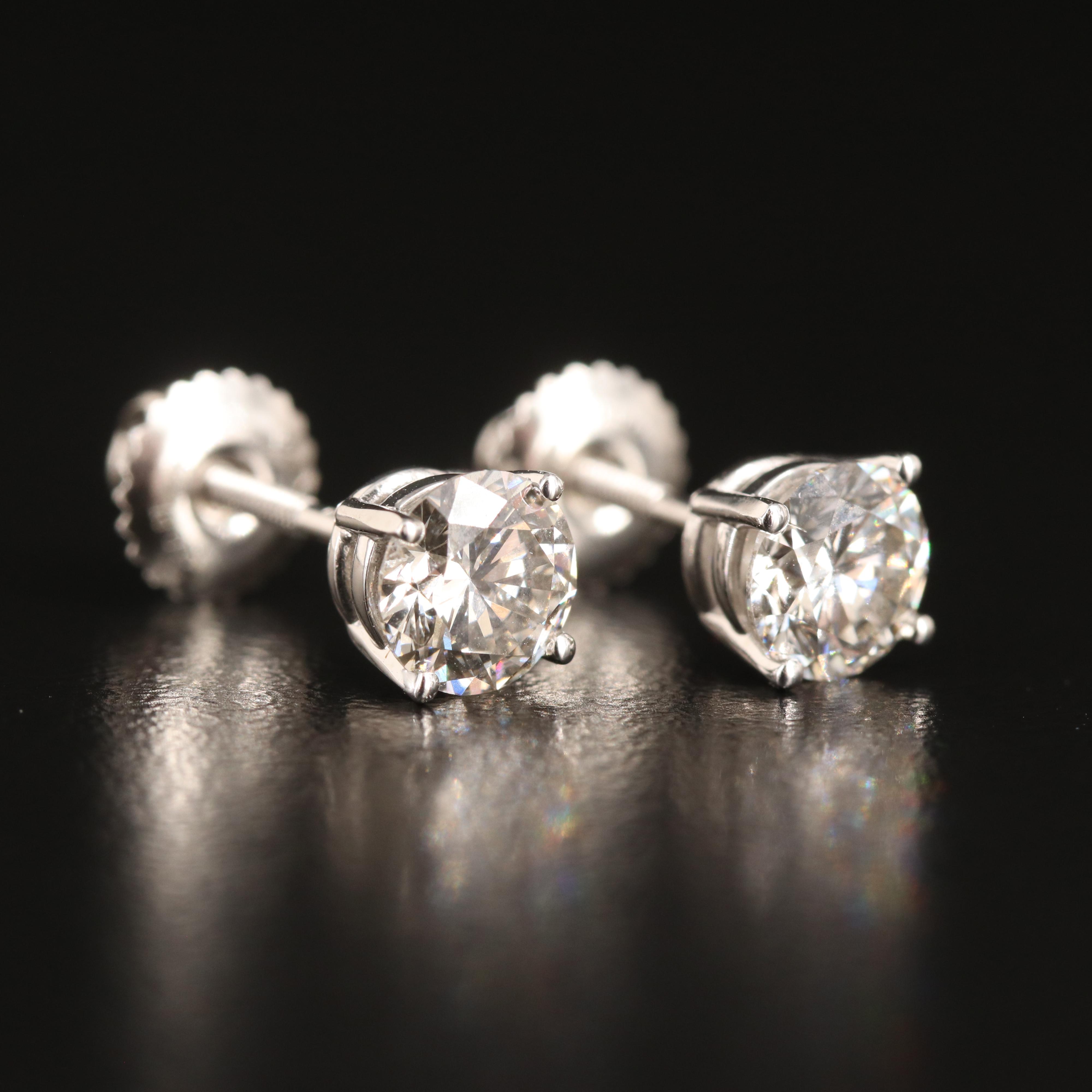 Platinum 1.50 CTW Lab Grown Diamond Stud Earrings