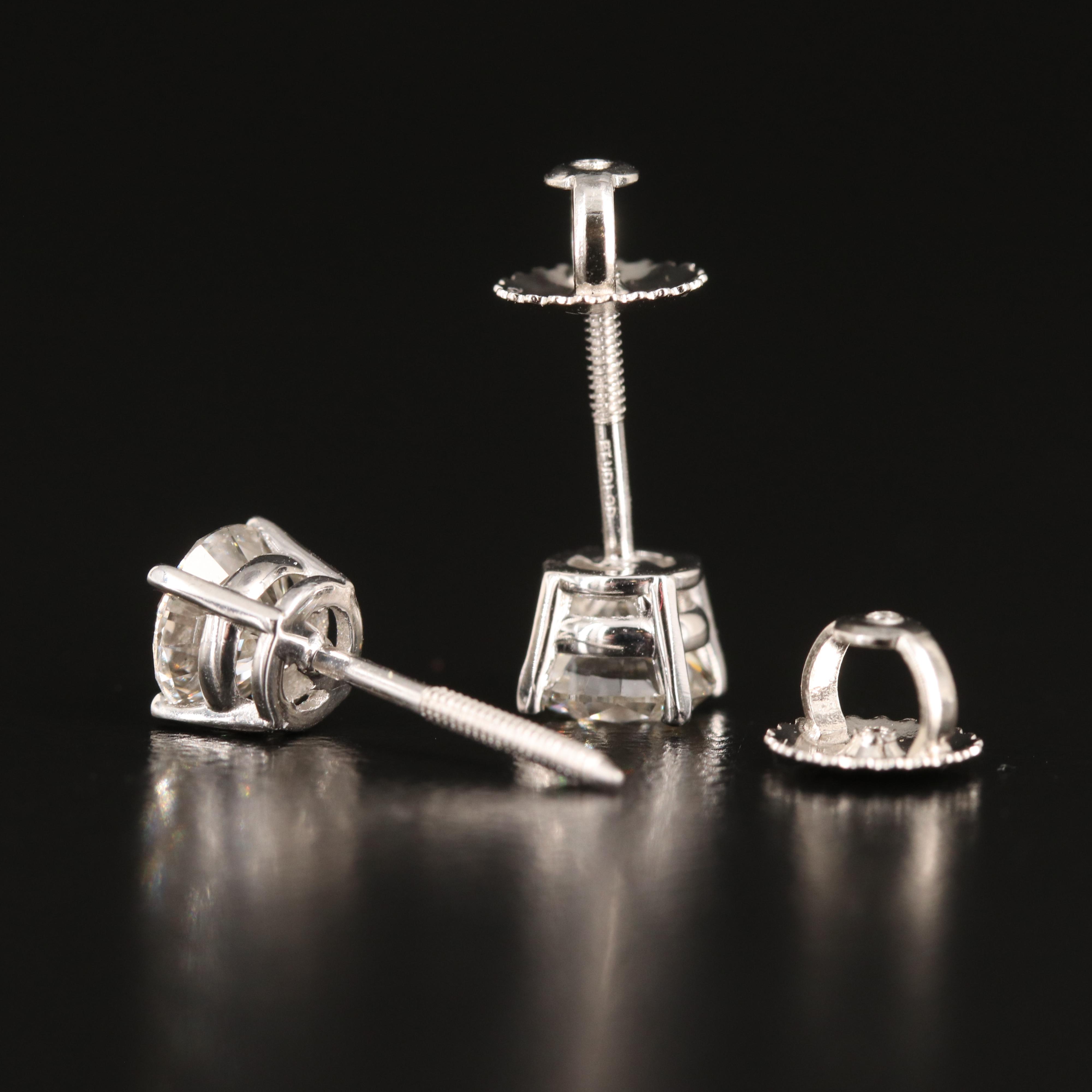 Platinum 1.50 CTW Lab Grown Diamond Stud Earrings