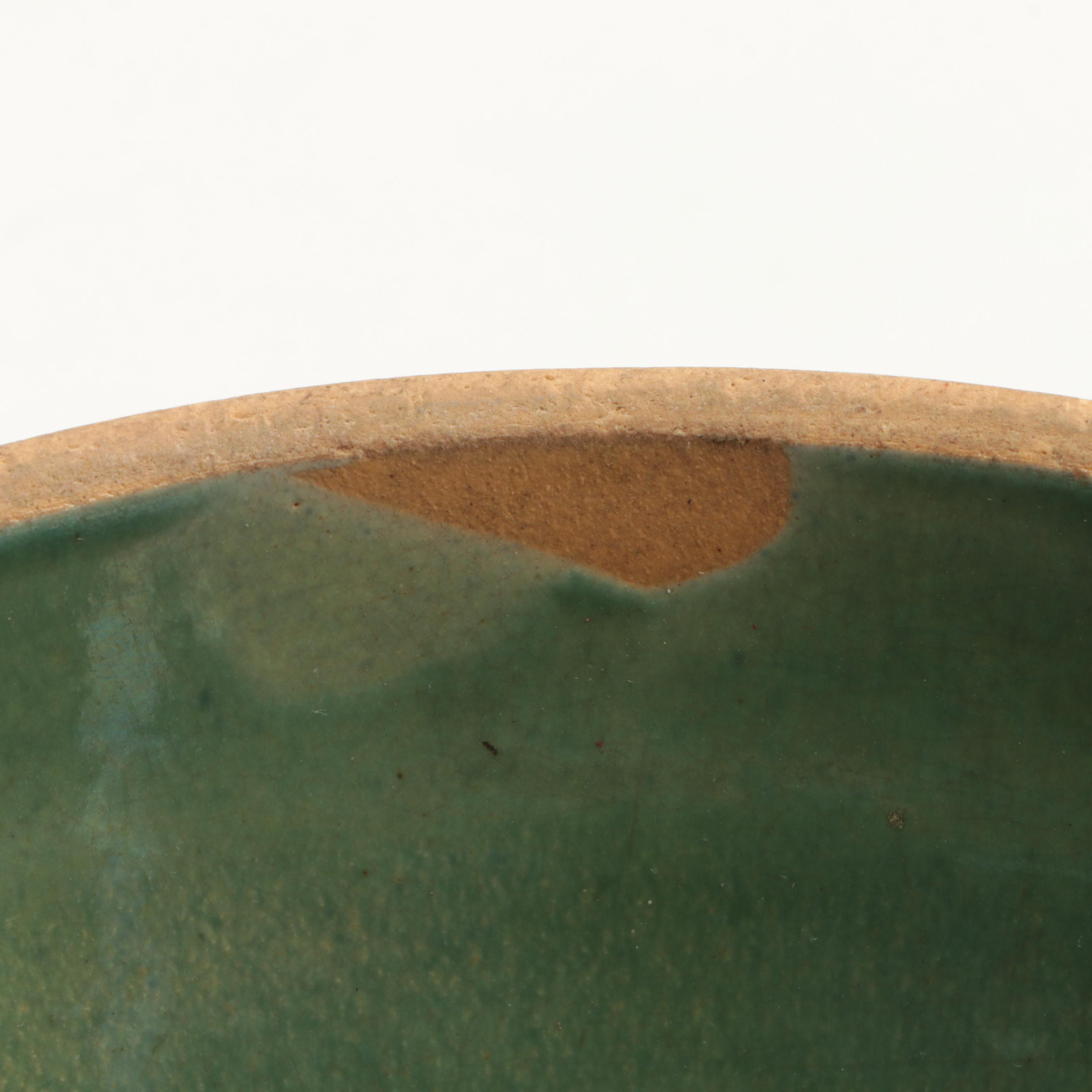 McCoy Pottery Green Glazed Stoneware Mixing Bowls, Early 20th Century