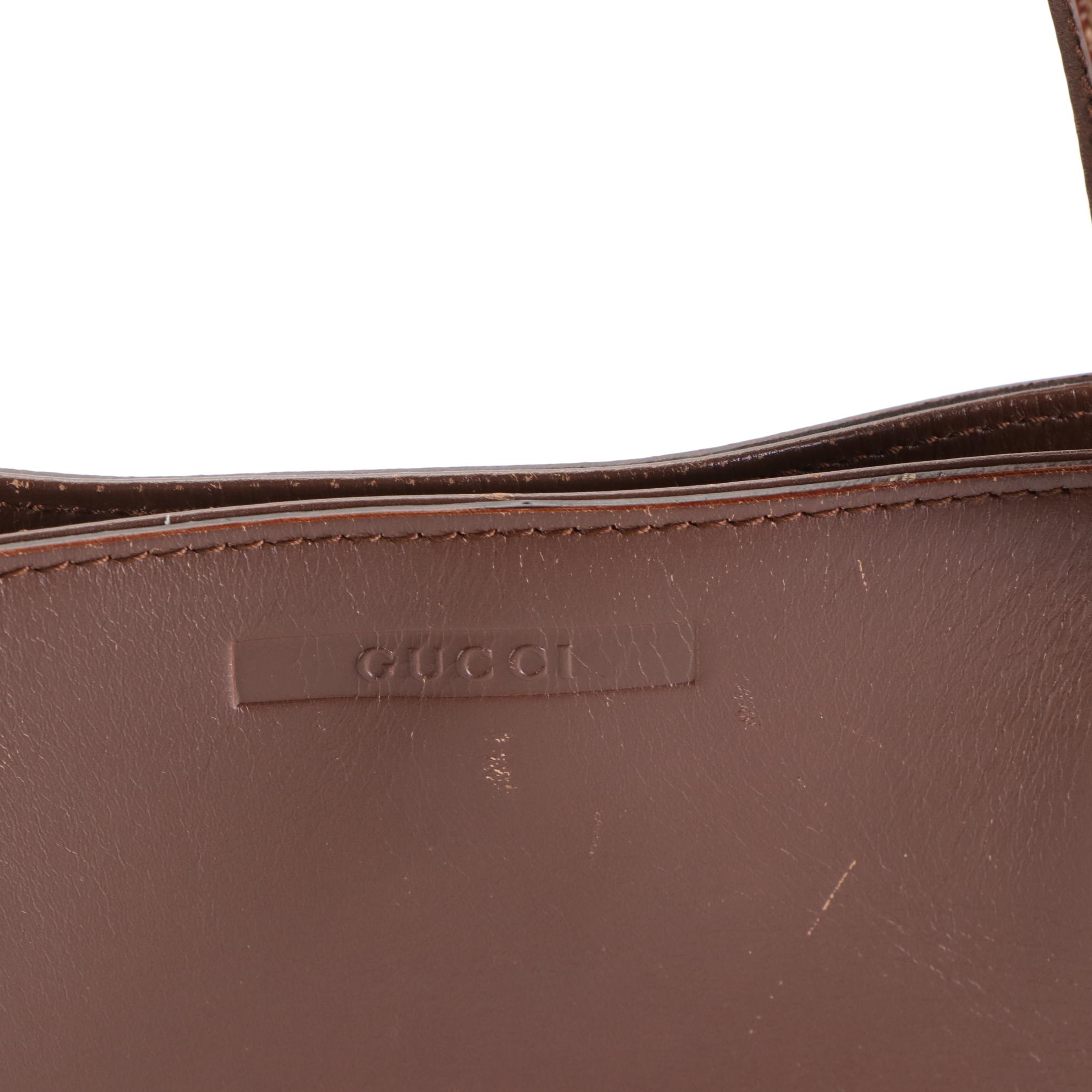 Gucci Web Strap Leather Tote Bag