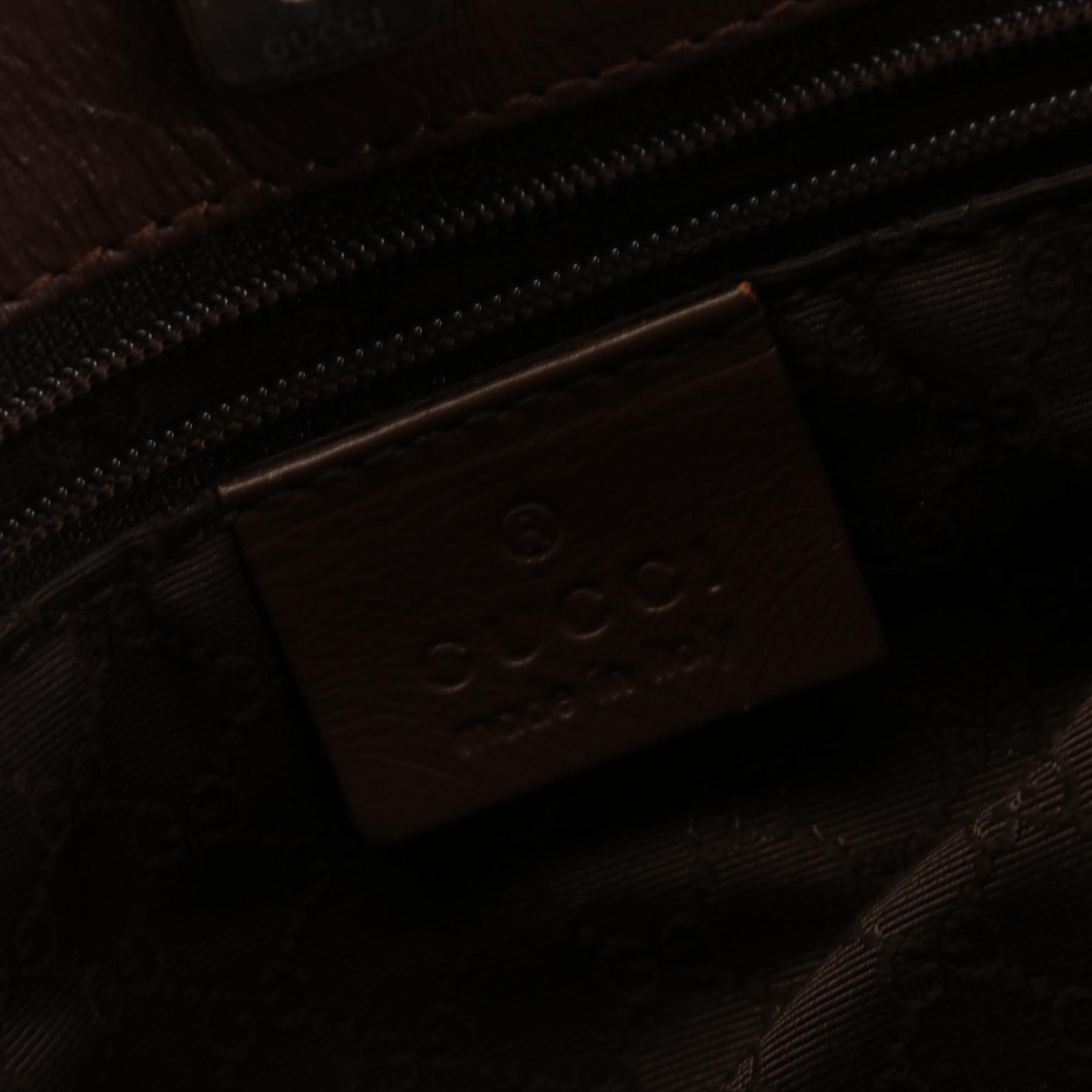 Gucci Web Strap Leather Tote Bag