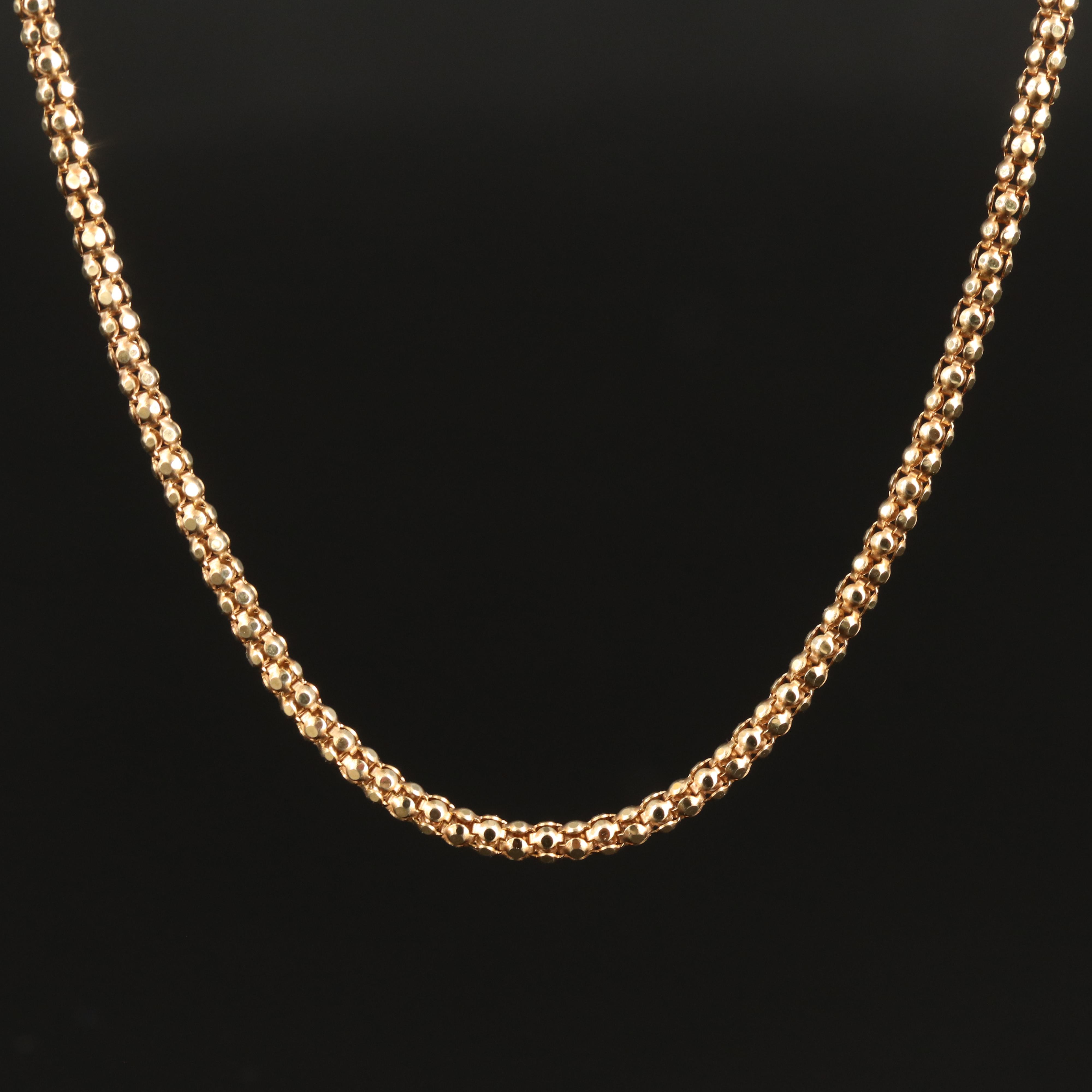 Italian 14K Popcorn Chain Necklace
