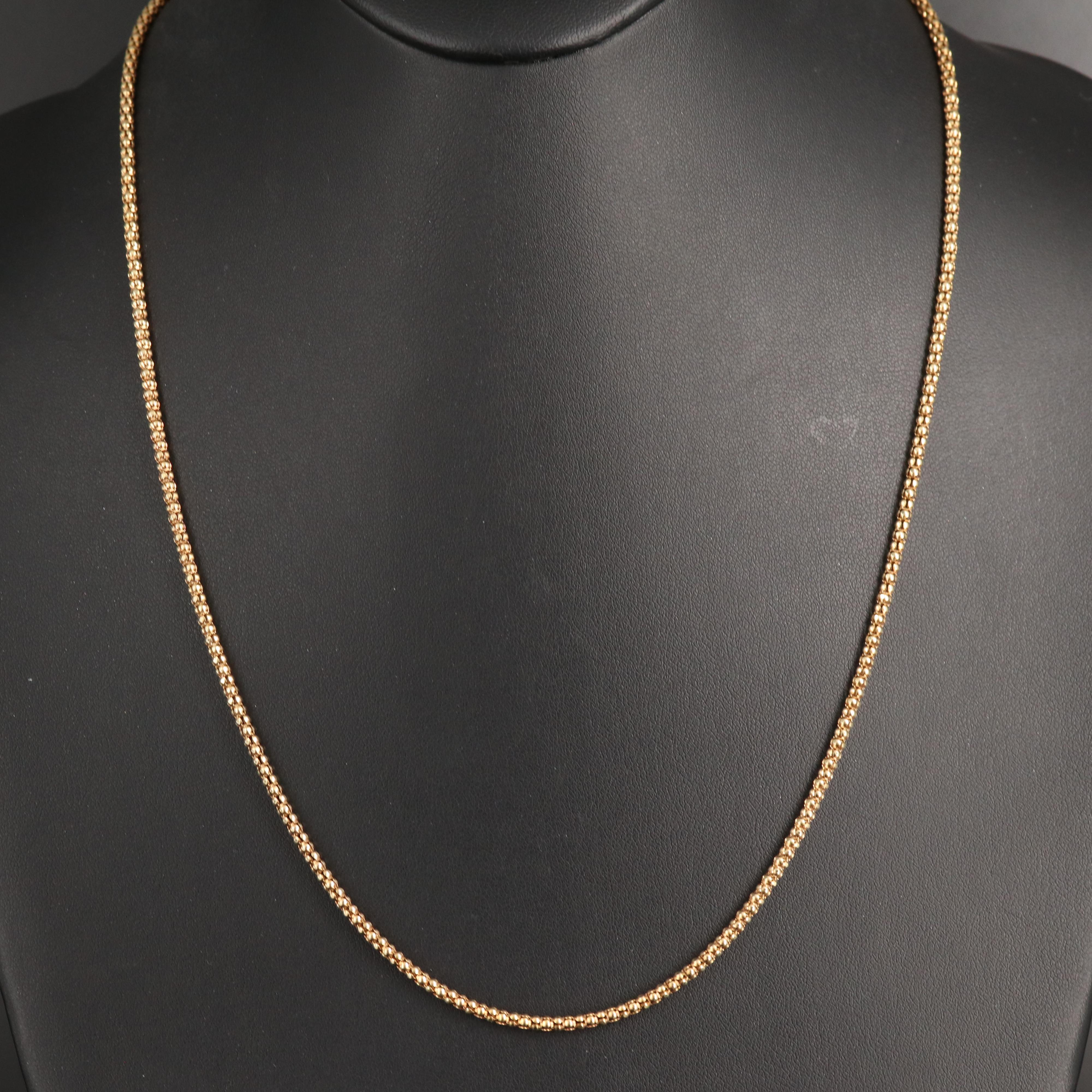 Italian 14K Popcorn Chain Necklace