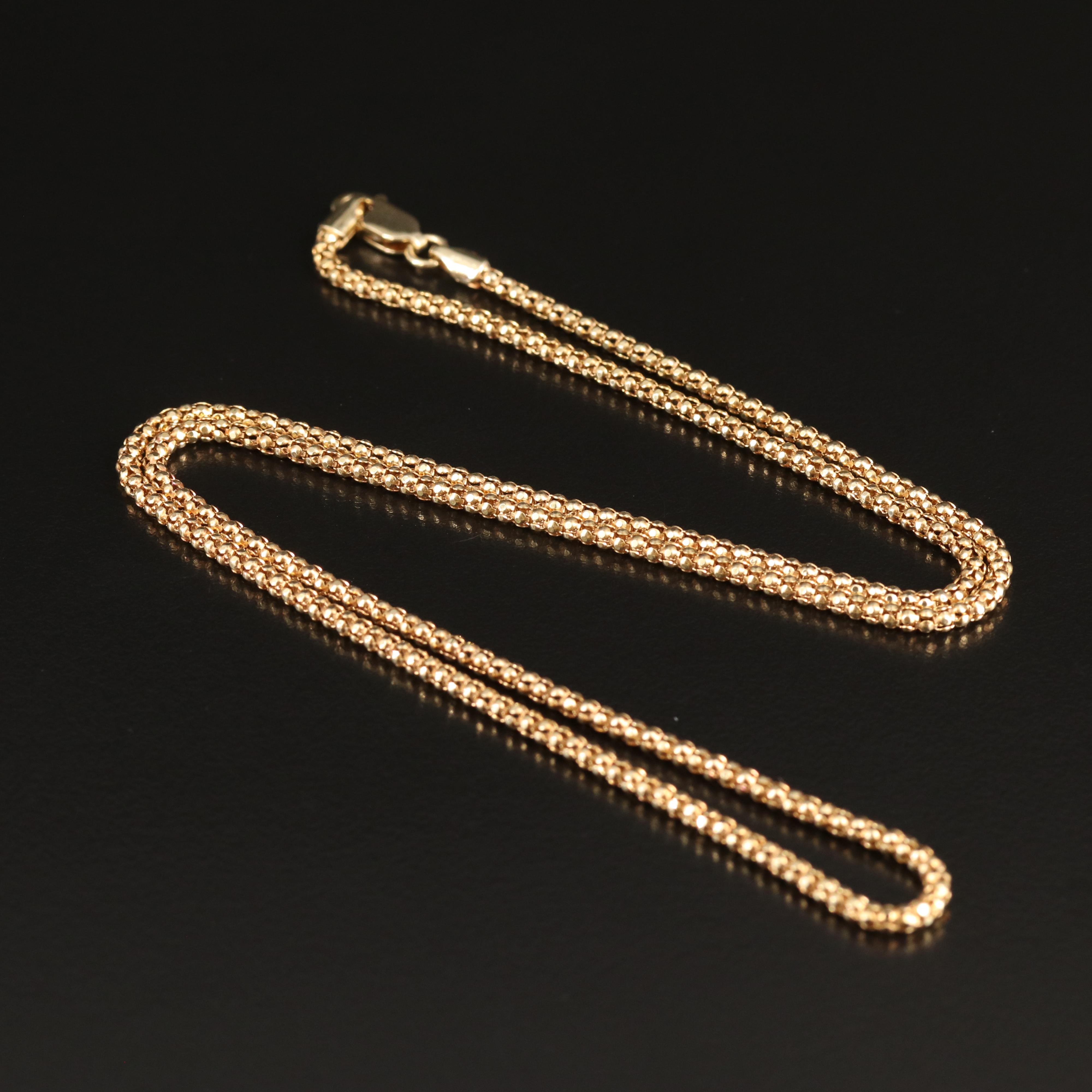 Italian 14K Popcorn Chain Necklace